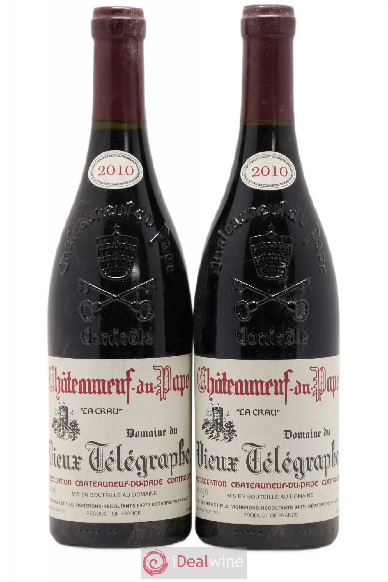 Châteauneuf-du-Pape Vieux Télégraphe (Domaine du) Vignobles Brunier 2010 - Lot de 2 bouteilles - 0