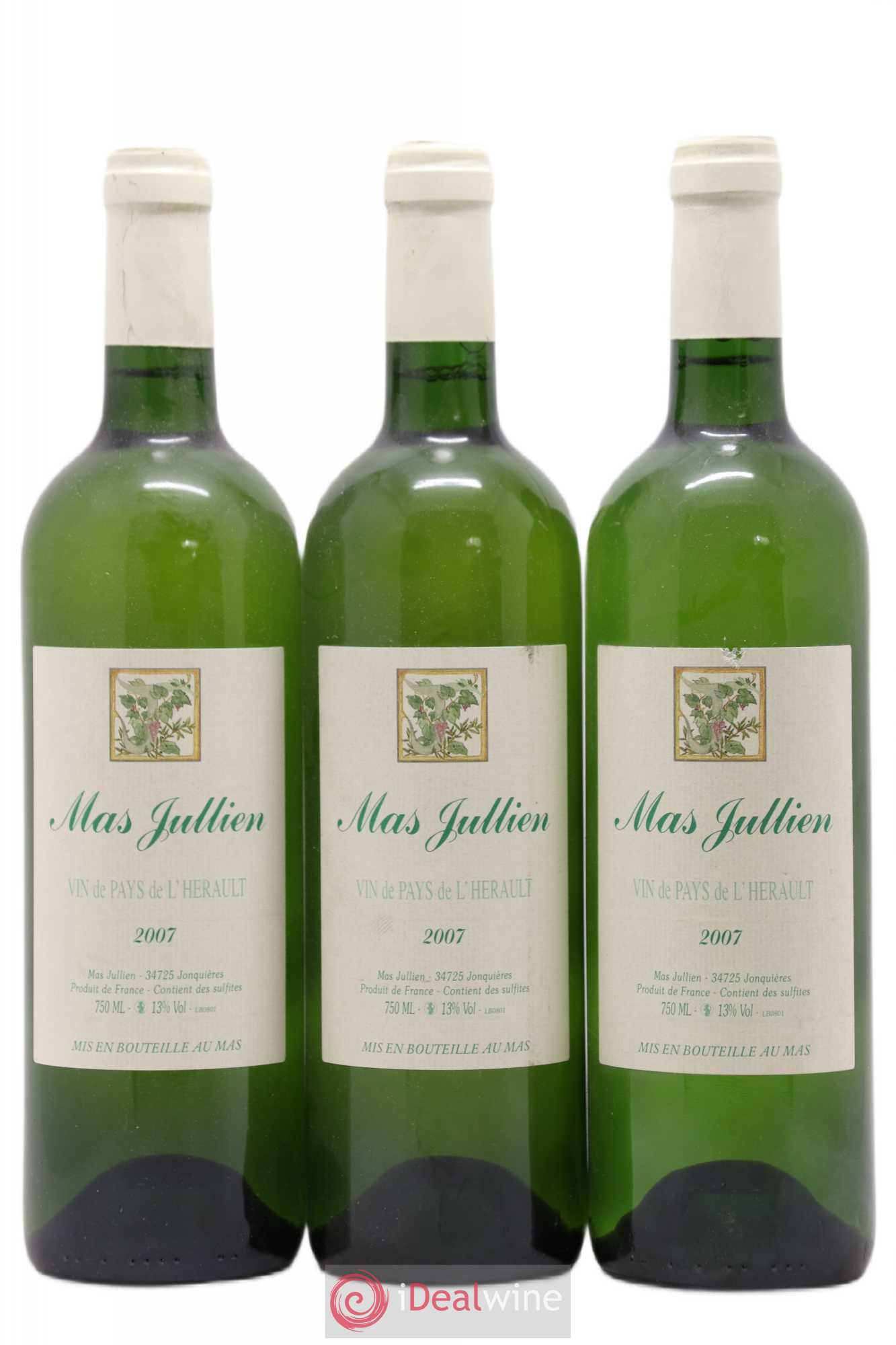 Pays d'Hérault Mas Jullien Olivier Jullien 2007 - Lot de 3 bouteilles - 0