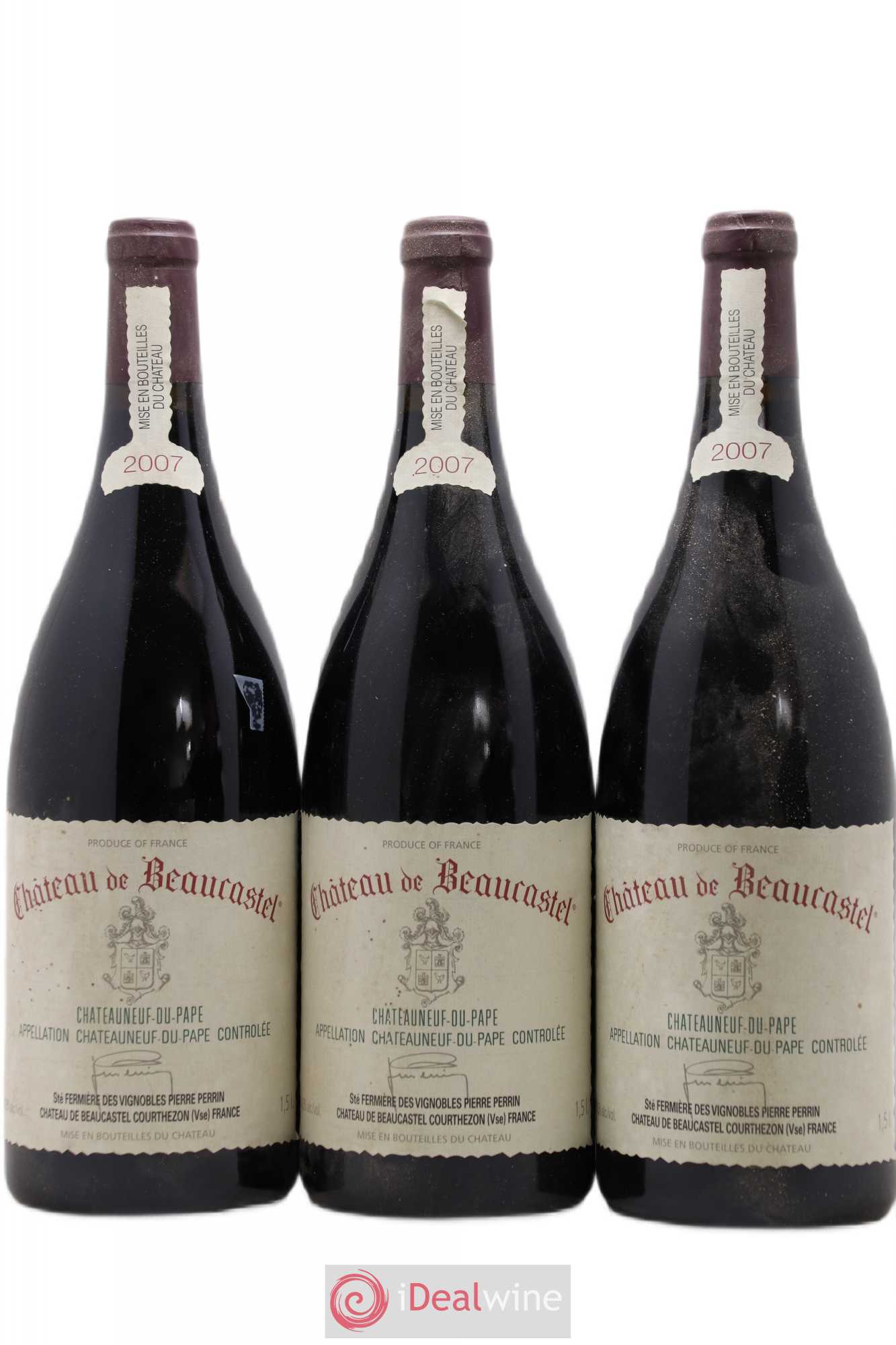 Châteauneuf-du-Pape Château de Beaucastel Famille Perrin 2007 - Lot de 3 magnums - 0