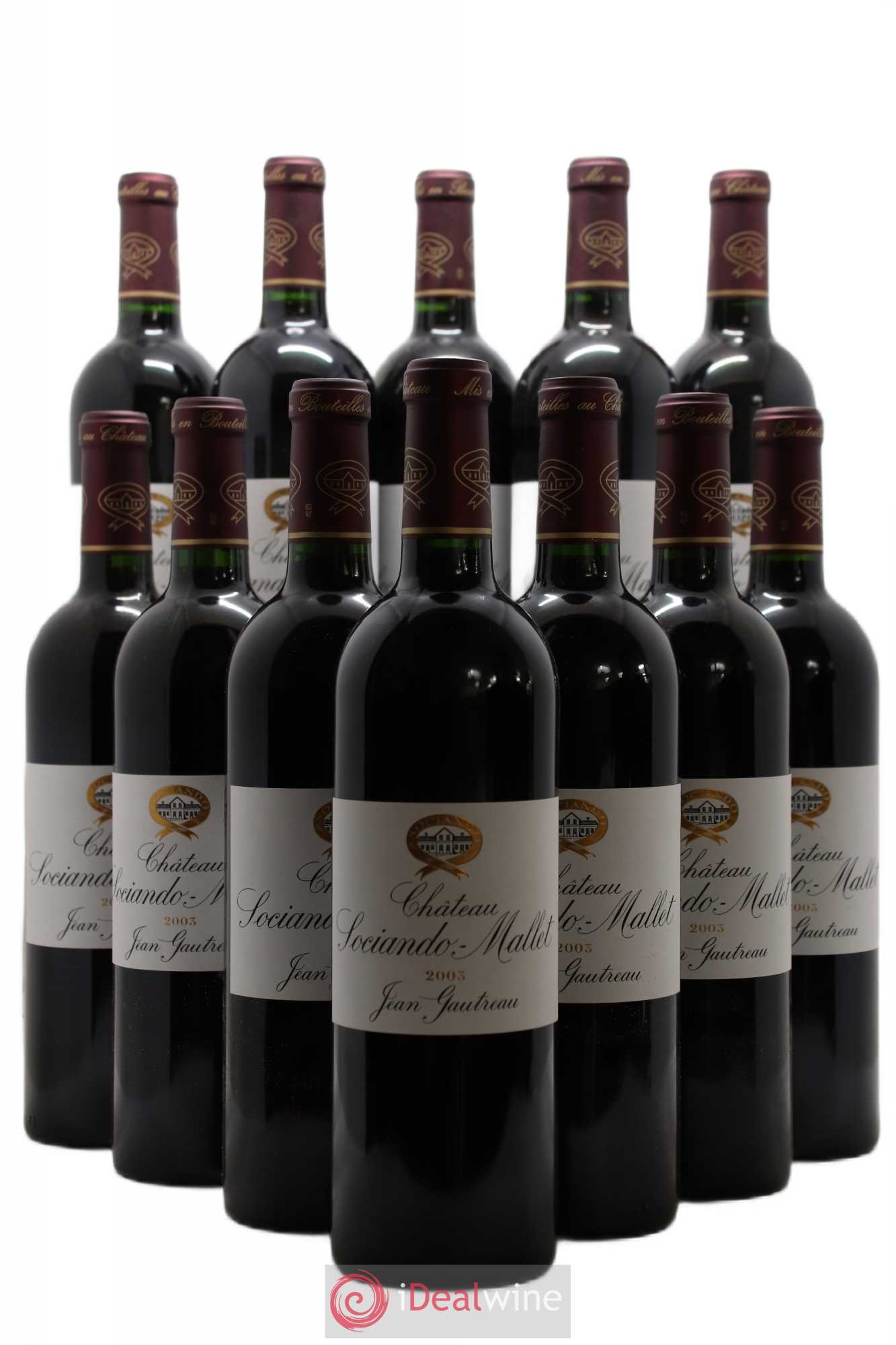 Château Sociando Mallet 2003 - Lot de 12 bouteilles - 0