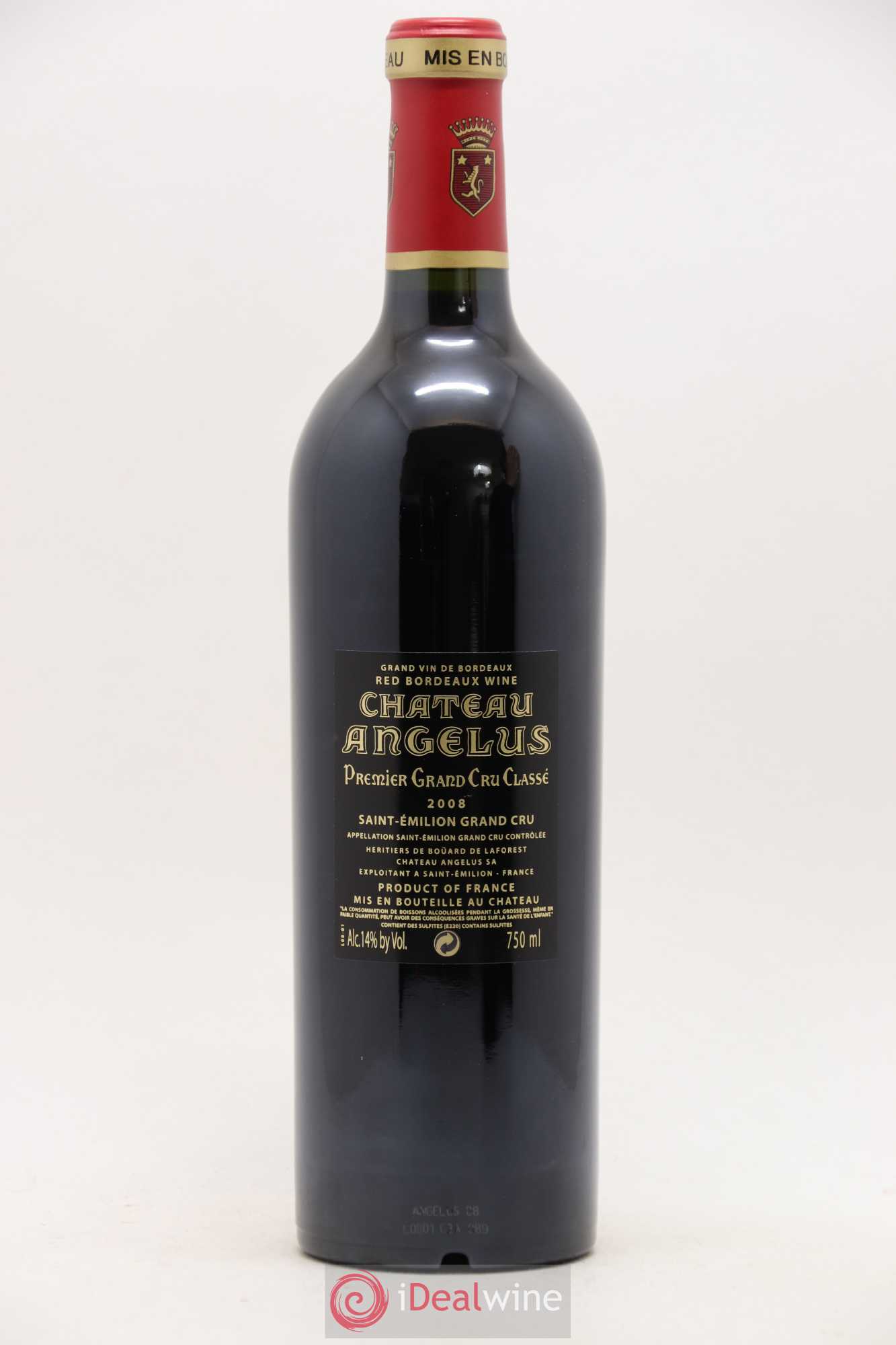 Château Angélus 1er Grand Cru Classé A 2008 - Lot de 1 bouteille - 1
