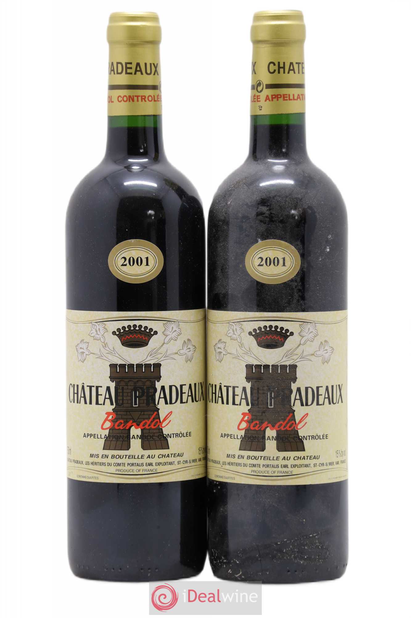 Bandol Château Pradeaux Famille Portalis 2001 - Lot de 2 bouteilles - 0