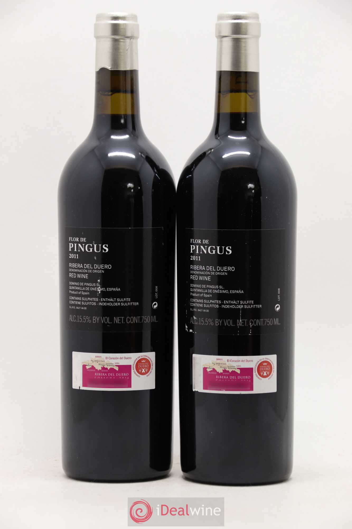 Ribera Del Duero Flor de Pingus Dominio de Pingus - Peter Sisseck 2011 - Lot de 2 bouteilles - 1