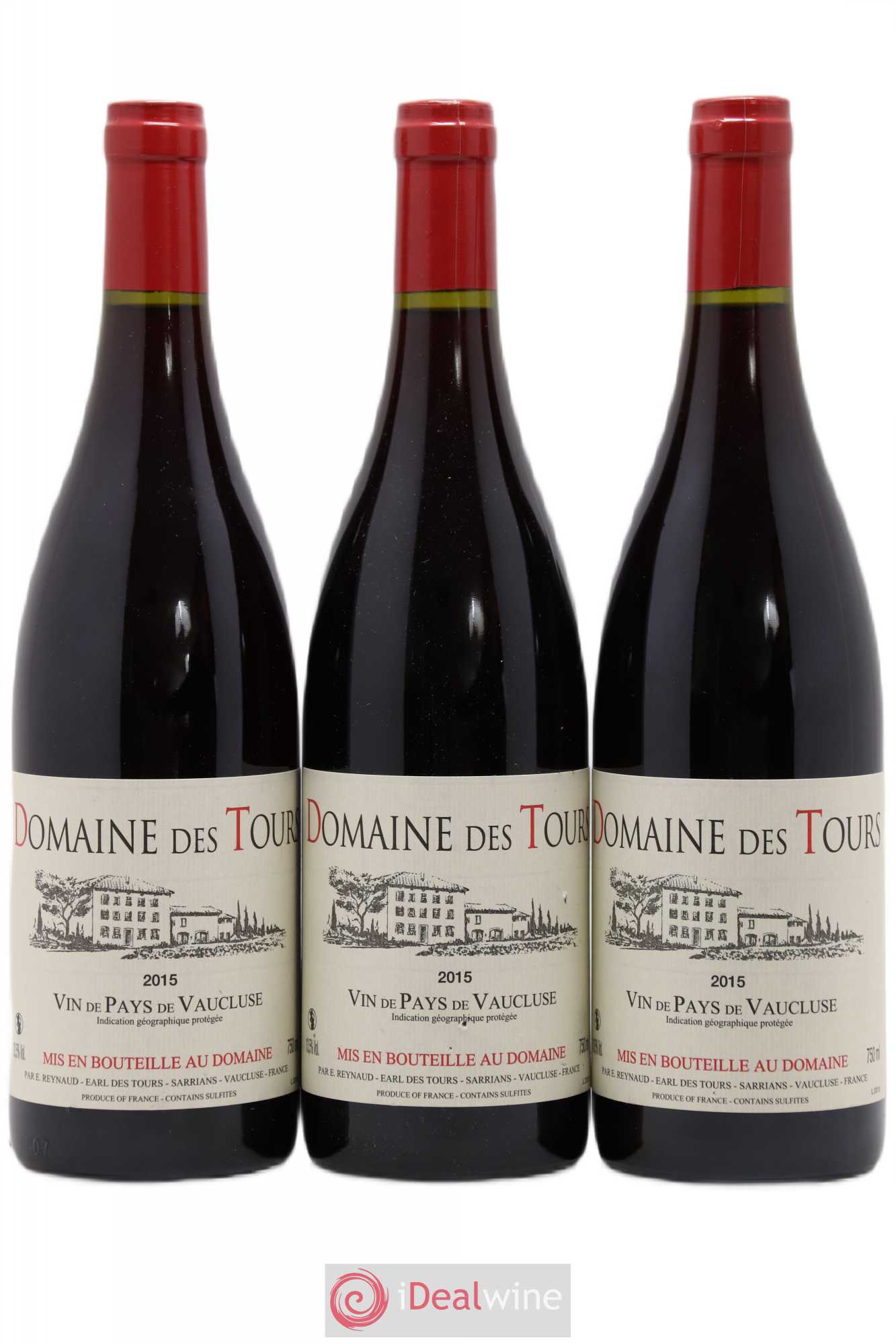 Vaucluse (Vin de Pays de Vaucluse) Domaine des Tours Emmanuel Reynaud 2015 - Lot de 3 bouteilles - 0