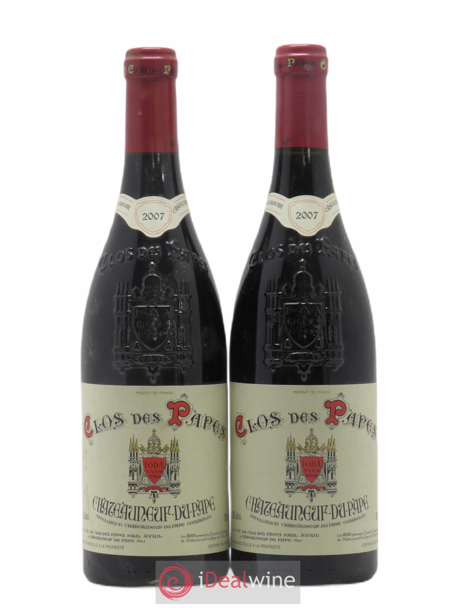 Châteauneuf-du-Pape Clos des Papes - Paul Avril 2007 - Lot de 2 bouteilles - 0