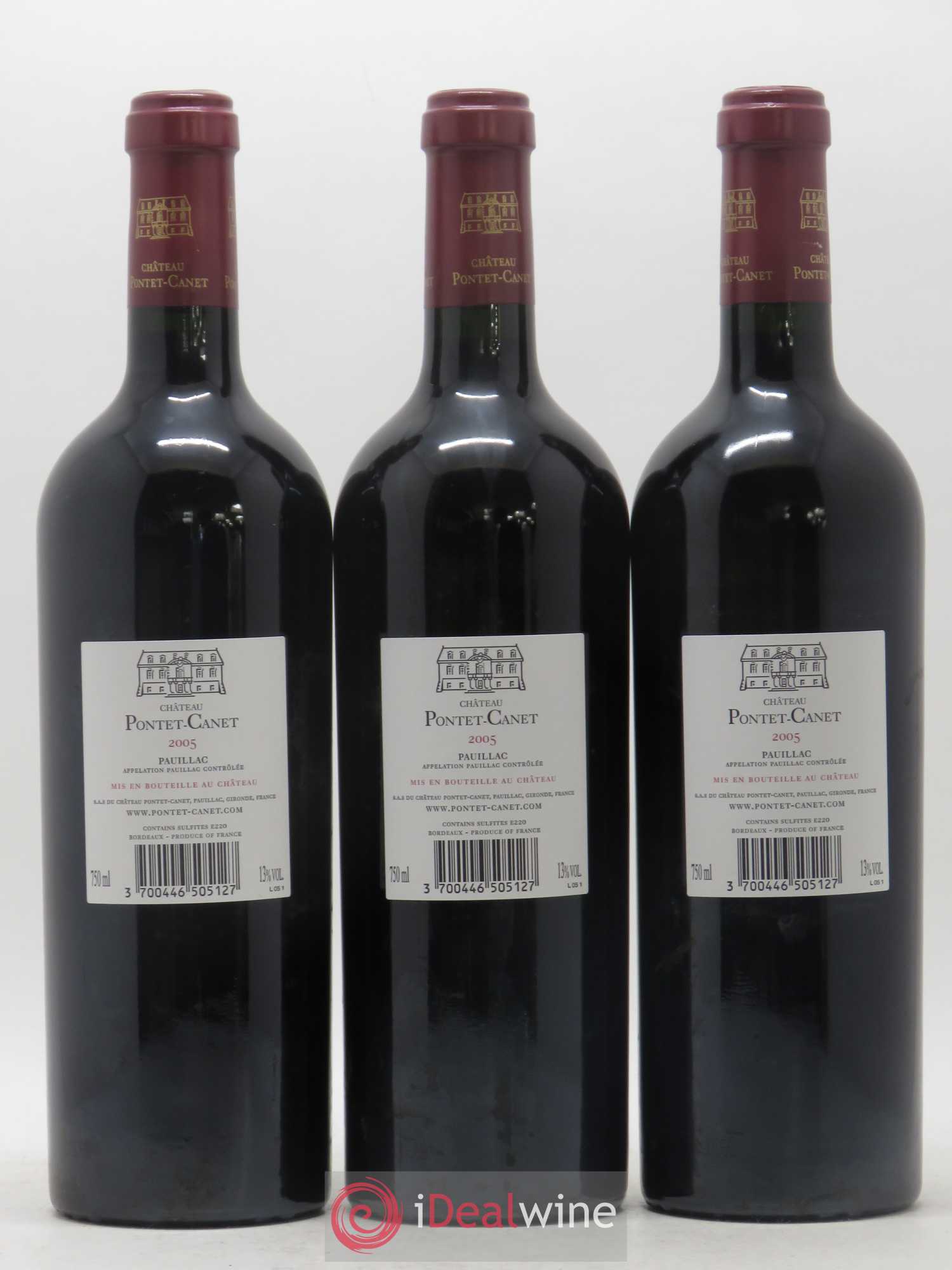 Château Pontet Canet 5ème Grand Cru Classé 2005 - Lot de 12 bouteilles - 6