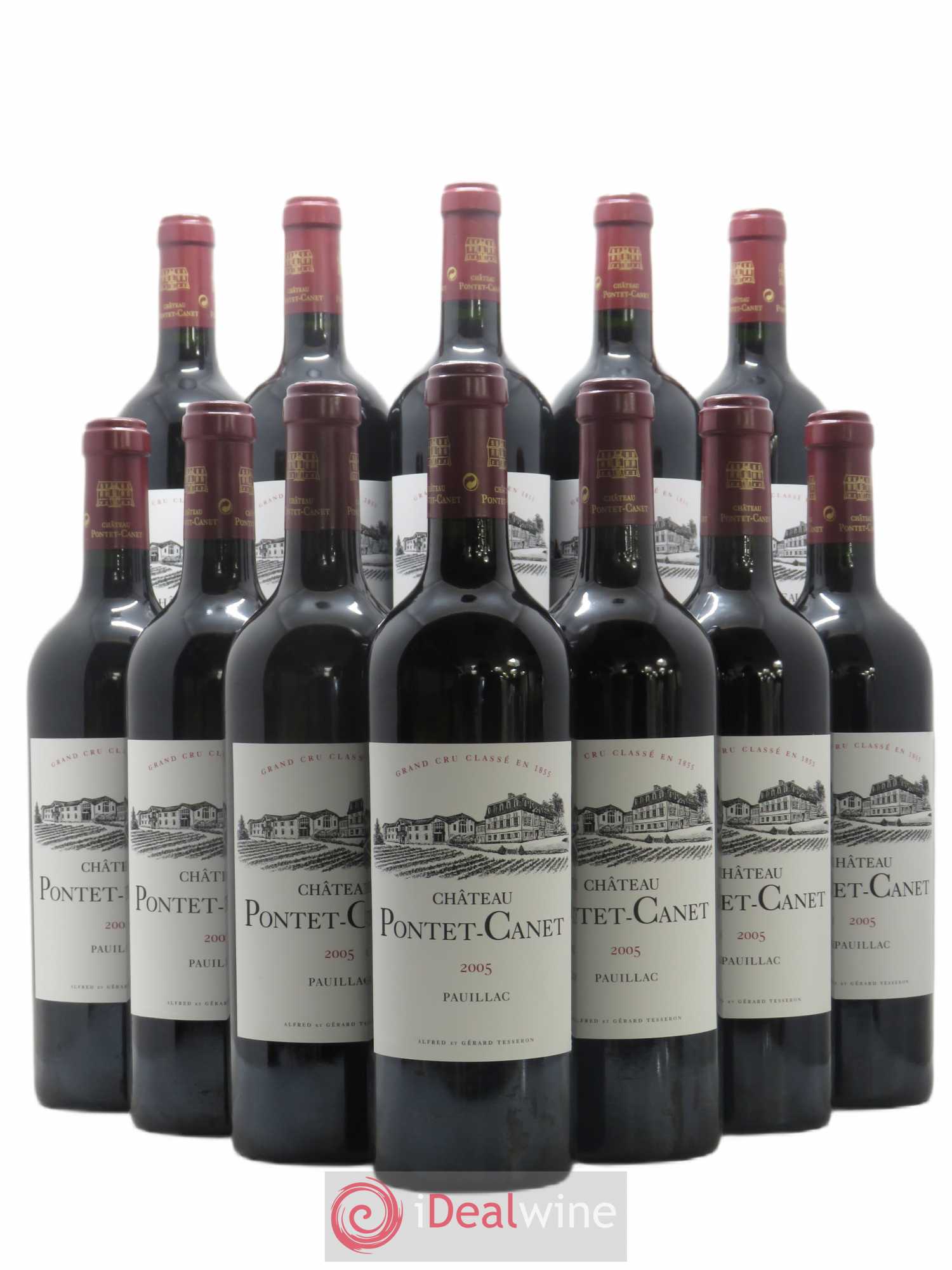 Château Pontet Canet 5ème Grand Cru Classé 2005 - Lot de 12 bouteilles - 0