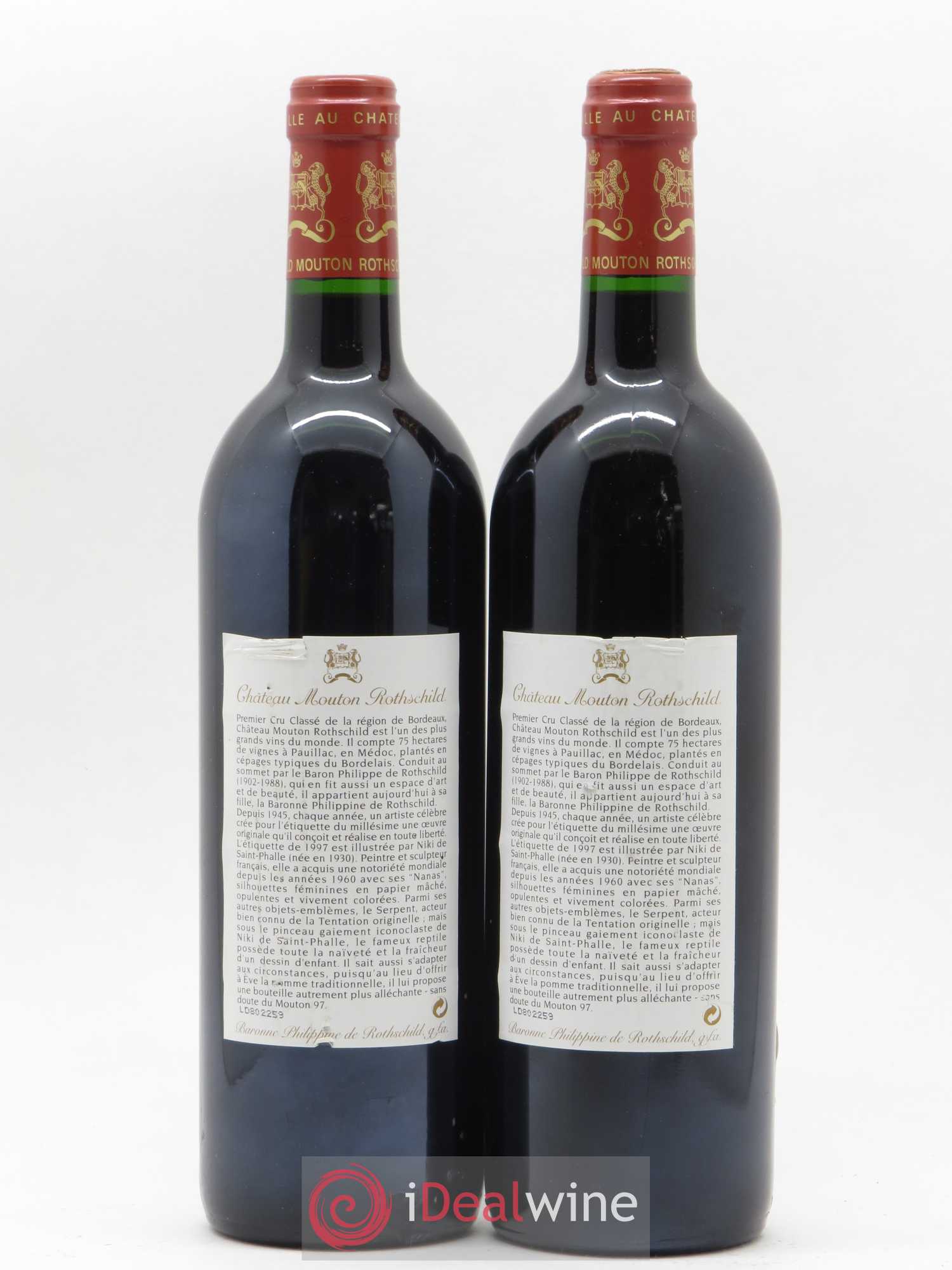 Château Mouton Rothschild 1er Grand Cru Classé 1997 - Lot de 2 bouteilles - 1
