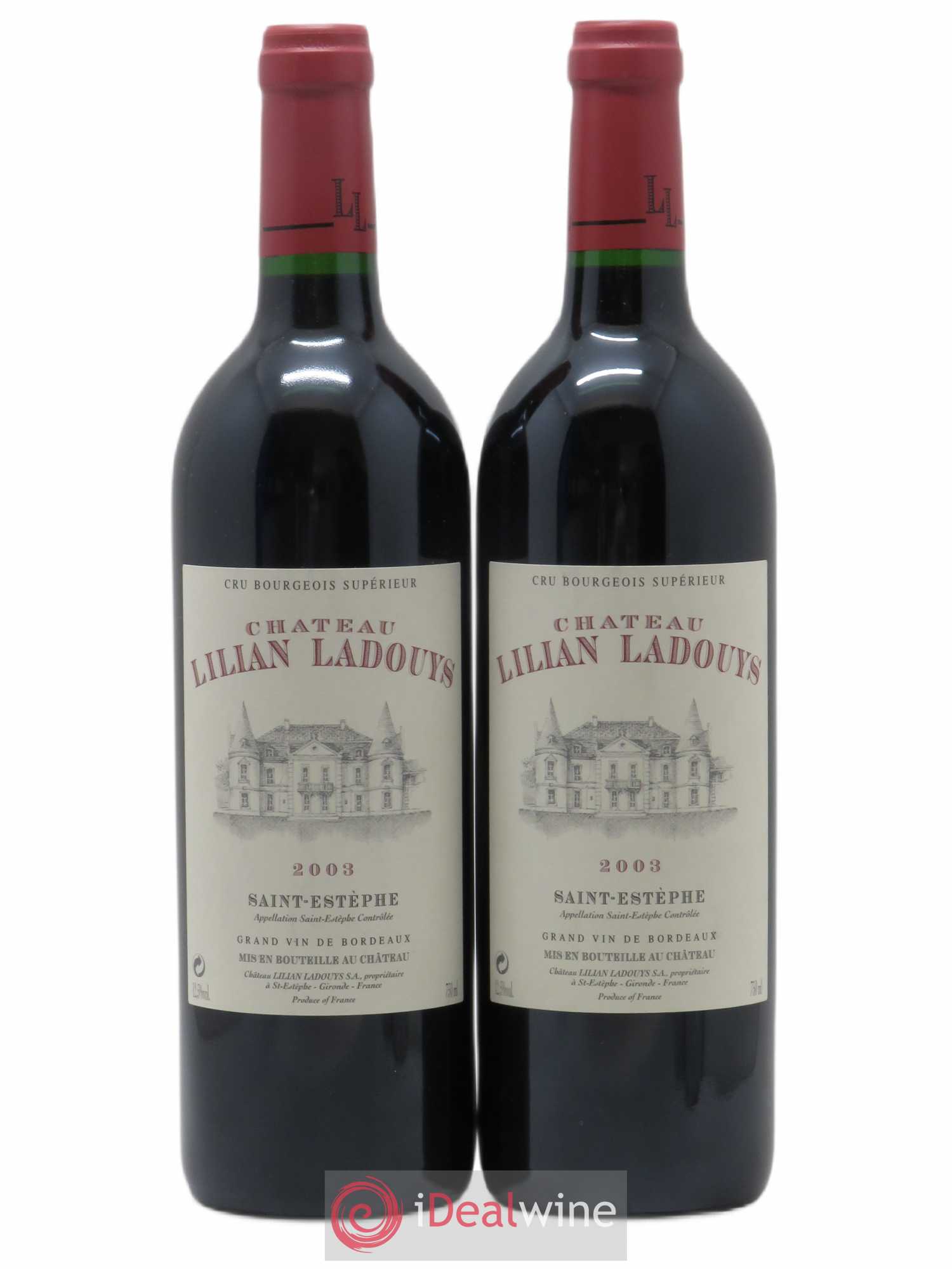Château Lilian Ladouys Cru Bourgeois 2003 - Lot de 2 bouteilles - 0