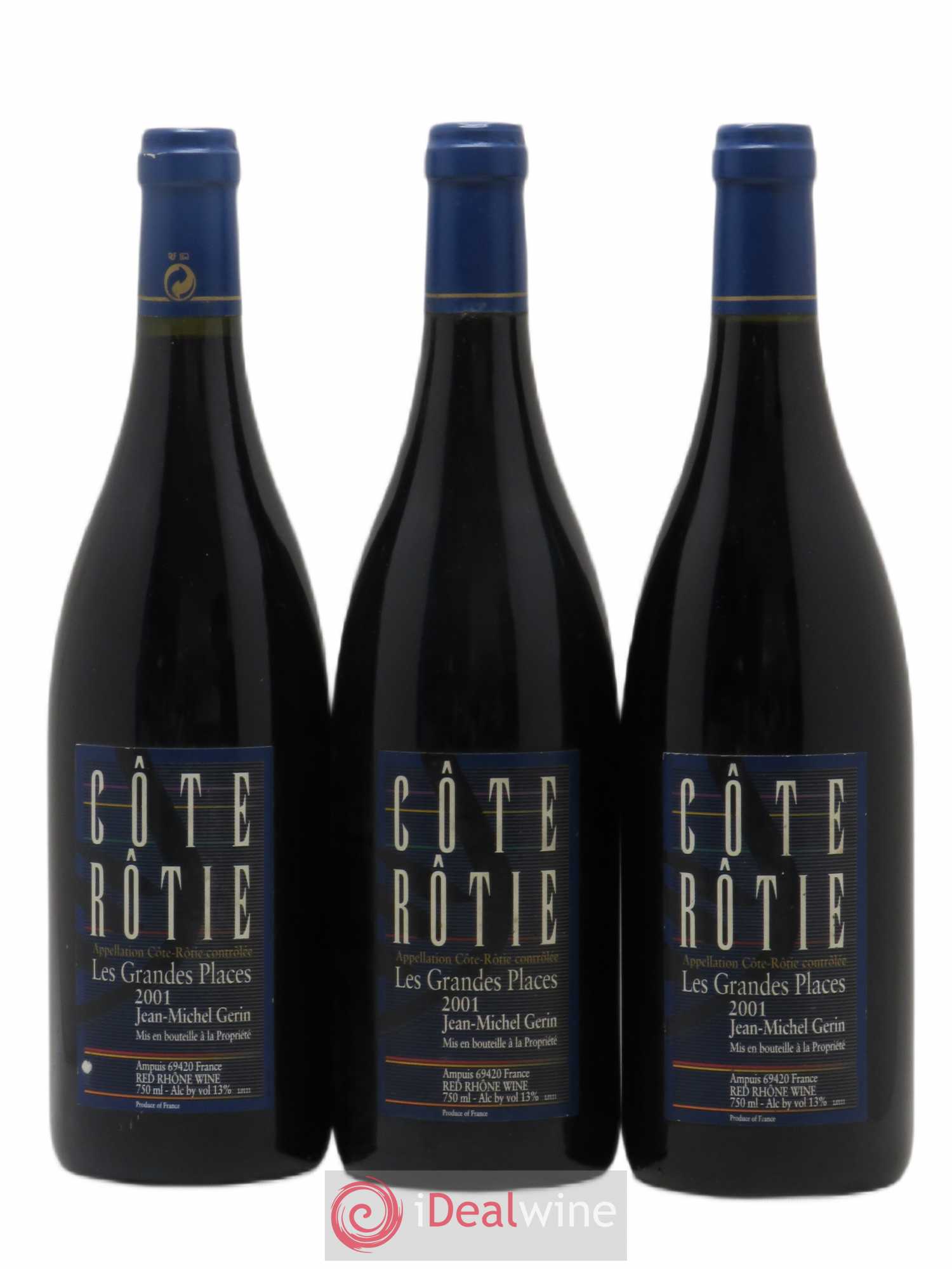 Côte-Rôtie Les Grandes Places Jean-Michel Gerin 2001 - Lot de 3 bouteilles - 0