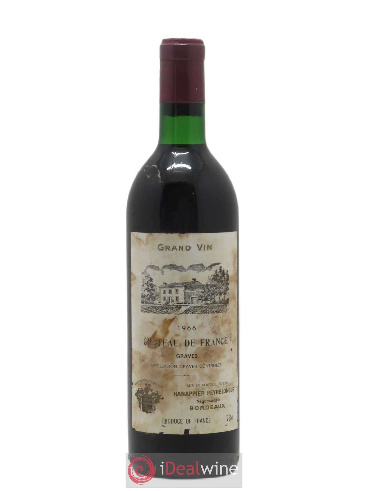Graves Château de France Hanappier 1966 - Posten von 1 Flasche - 0