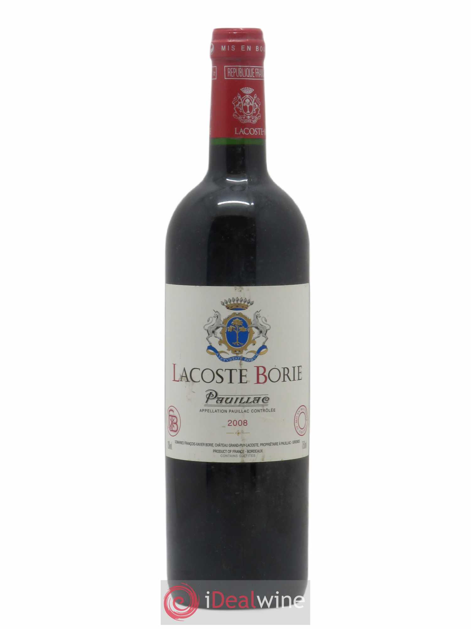 Lacoste Borie 2008 - Lot de 1 bouteille - 0