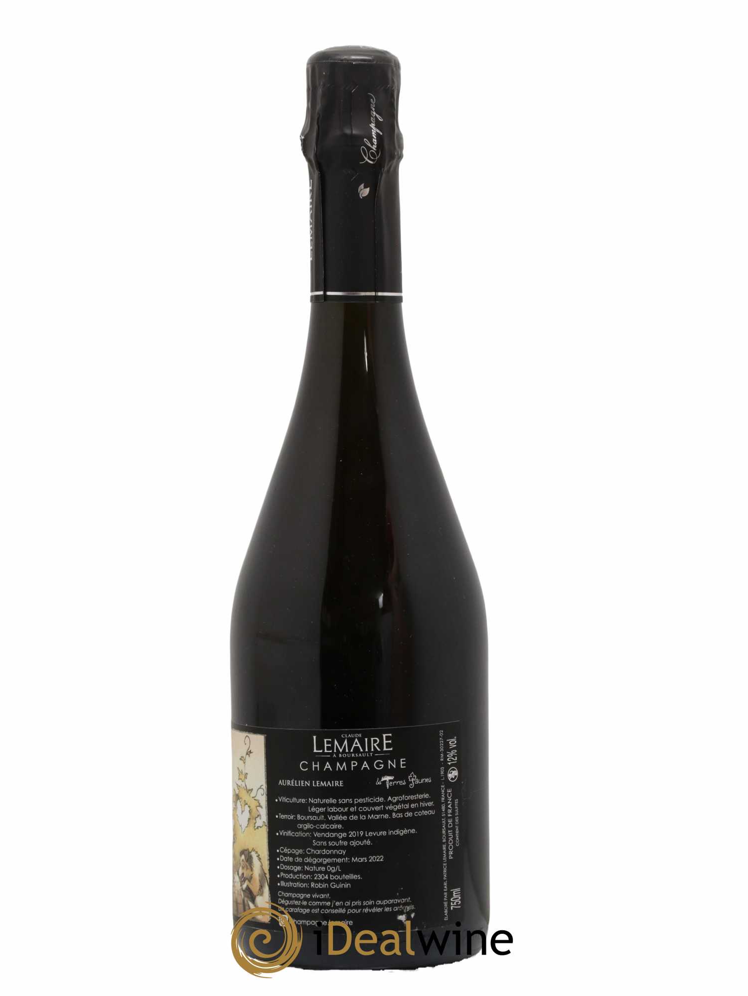 Champagne Les Terres Jaunes Aurélien Lemaire 2019 - Lot de 1 bouteille - 1