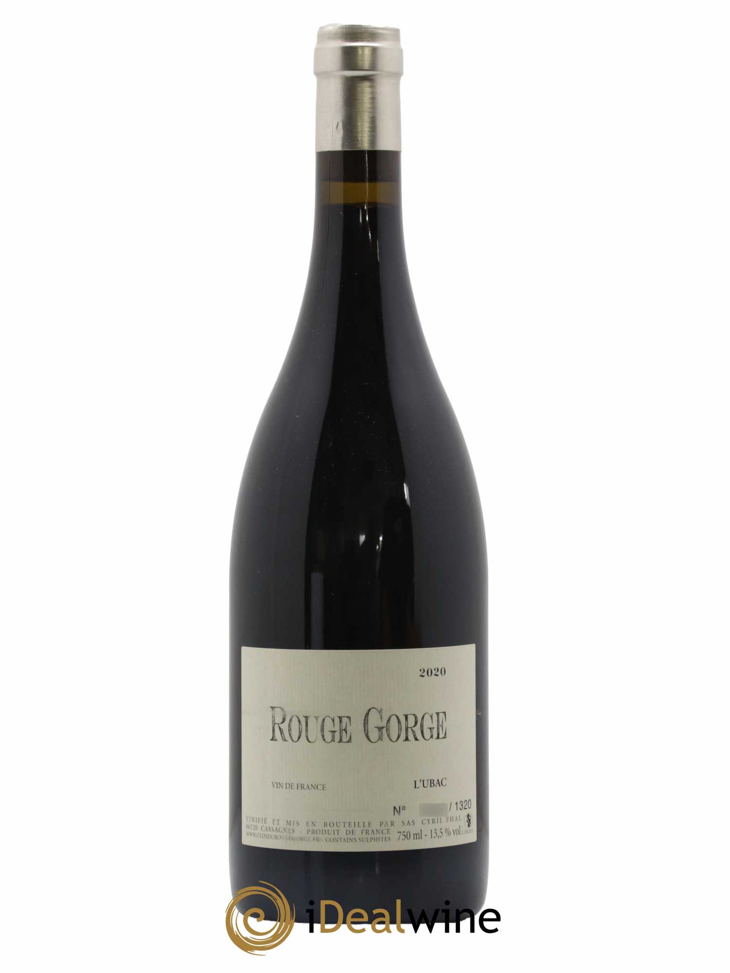 Côtes Catalanes Clos du Rouge Gorge L'Ubac Cyril Fhal 2020 - Lot de 1 bouteille - 0