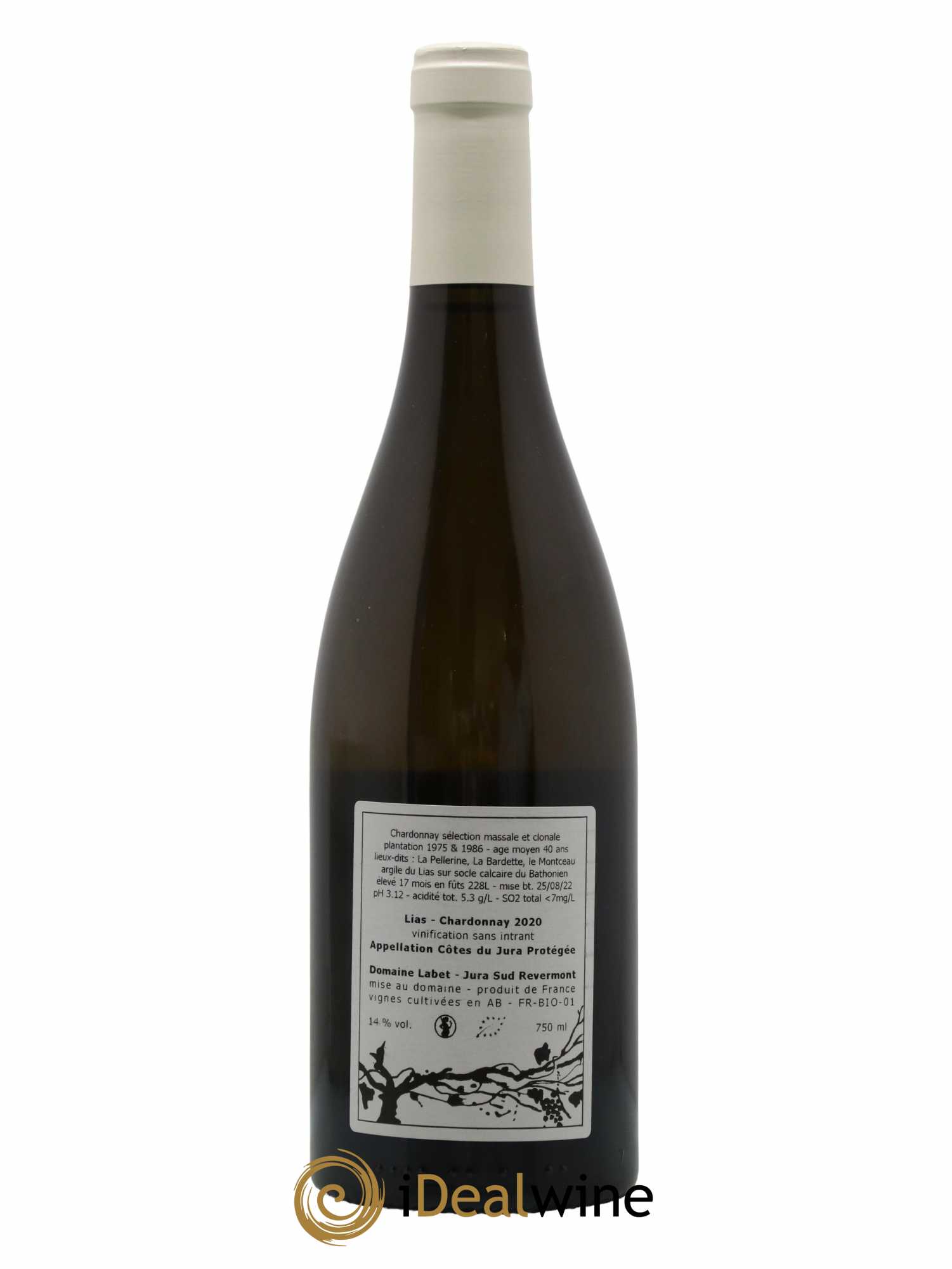 Côtes du Jura Chardonnay Lias Romain - Julien - Charline Labet 2020 - Lot de 1 bouteille - 1