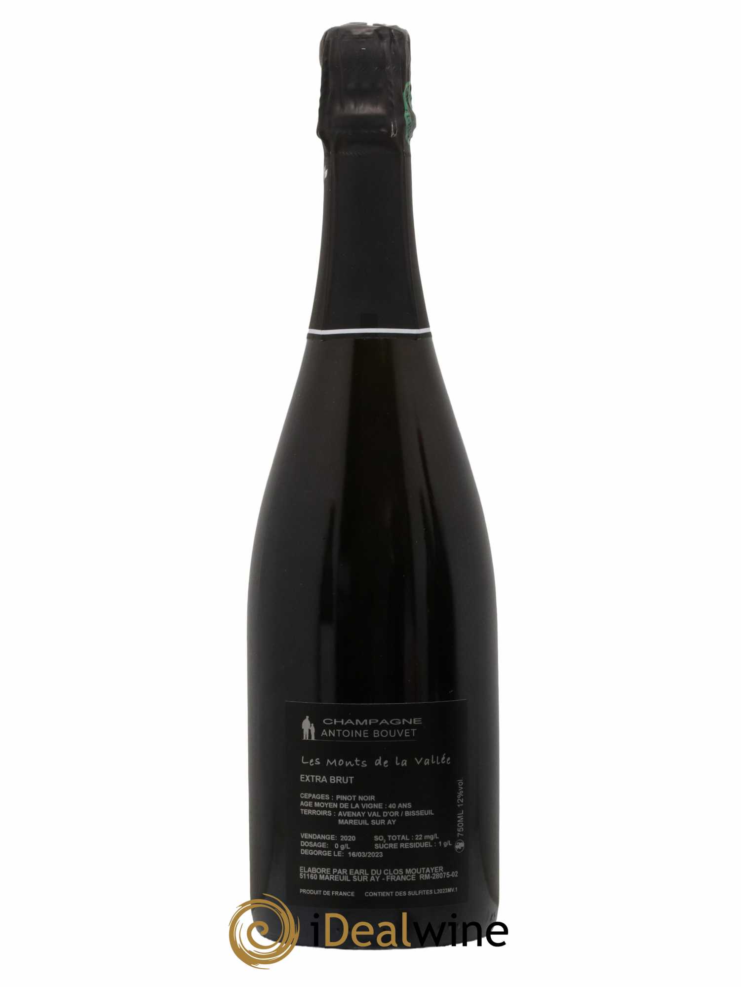 Les Monts de la Vallée Blanc de Noirs Brut Antoine Bouvet 2020 - Lot de 1 bouteille - 1