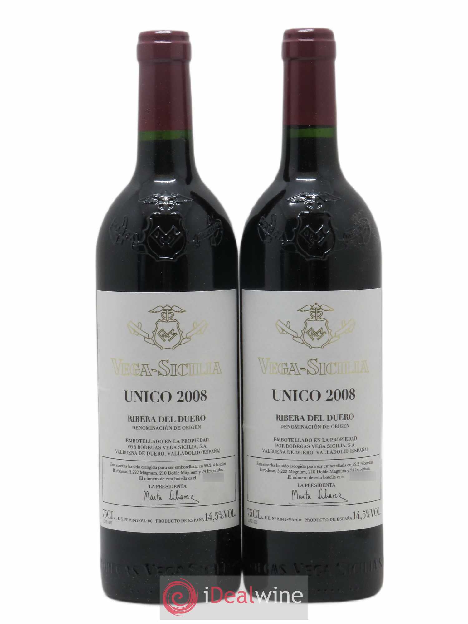 Ribera Del Duero DO Vega Sicilia Unico Famille Alvarez 2008 - Lot de 2 bouteilles - 0