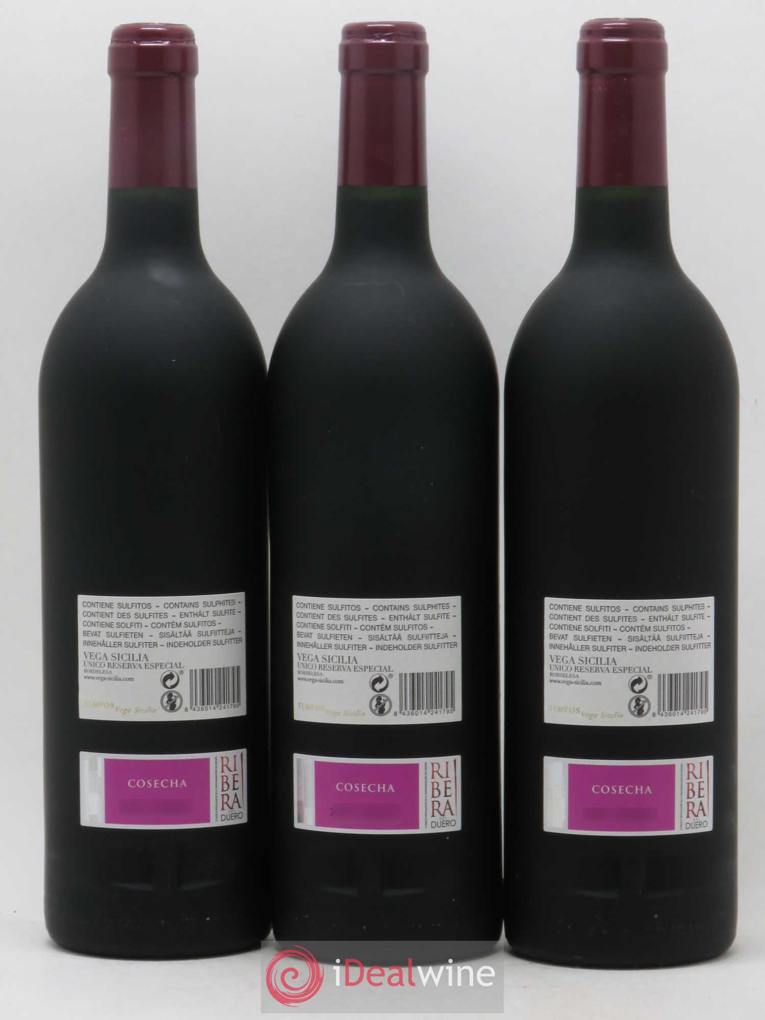 Ribera Del Duero Vega Sicilia Unico Reserva Especial Famille Alvarez - Lot de 3 bouteilles - 1