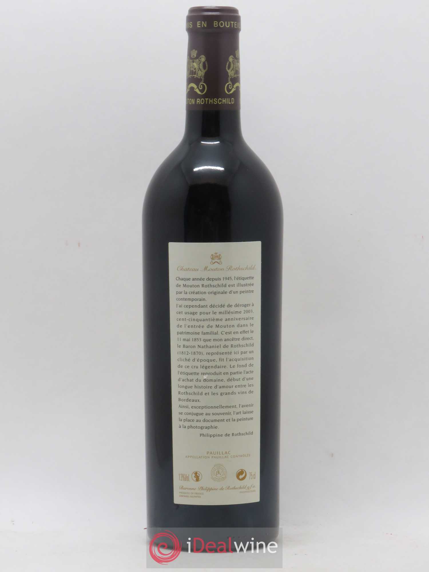 Château Mouton Rothschild 1er Grand Cru Classé 2003 - Lot de 1 bouteille - 2