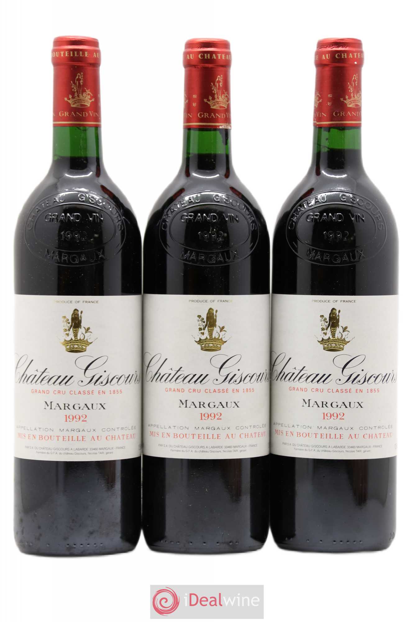 Château Giscours 3ème Grand Cru Classé 1992 - Lot de 3 bouteilles - 0