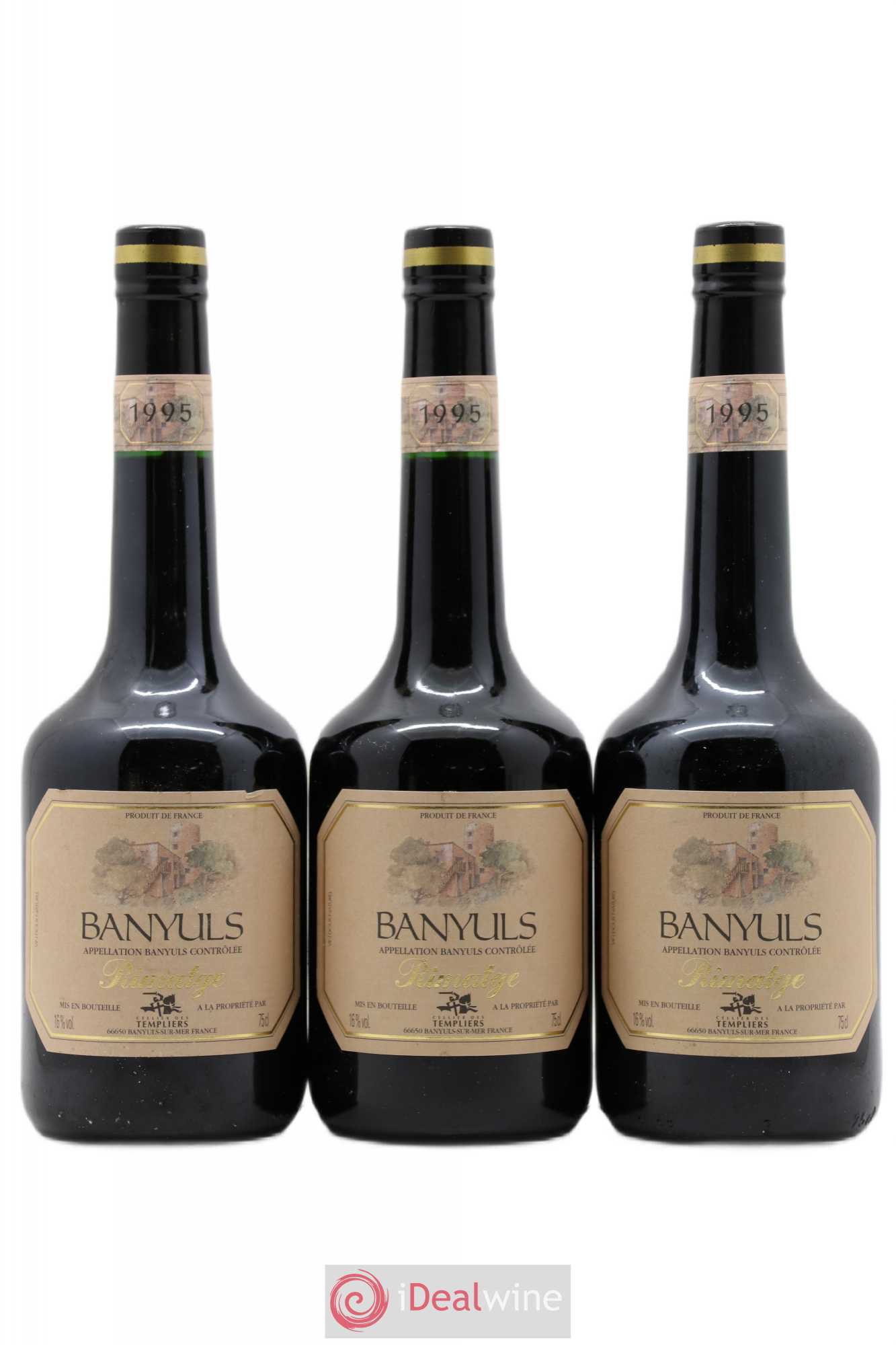 Banyuls Rimatge Cellier des Templiers 1995 - Lot de 3 bouteilles - 0