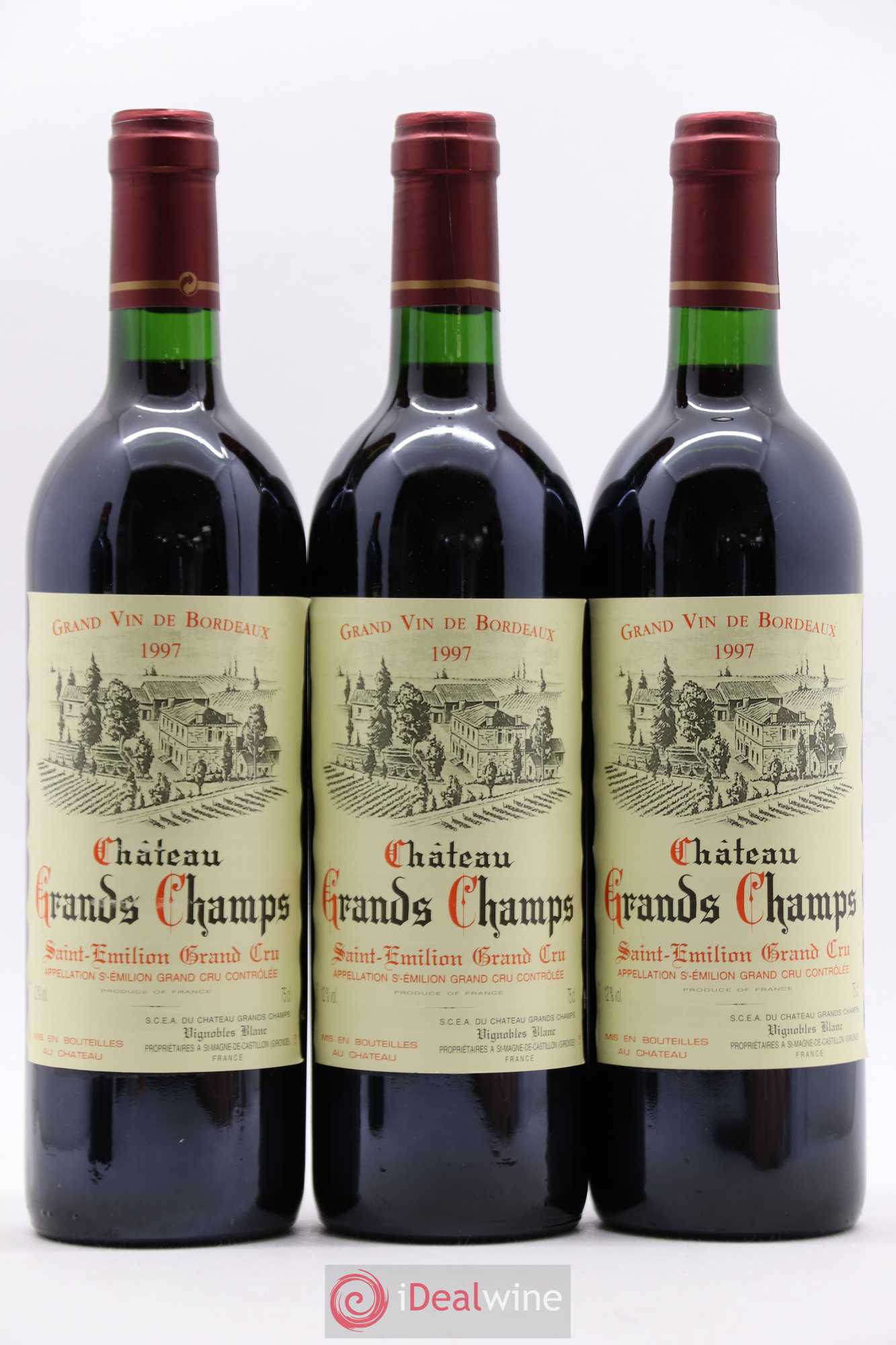 Saint-Émilion Grand Cru Château Grands Champs 1997 - Lot de 12 bouteilles - 1