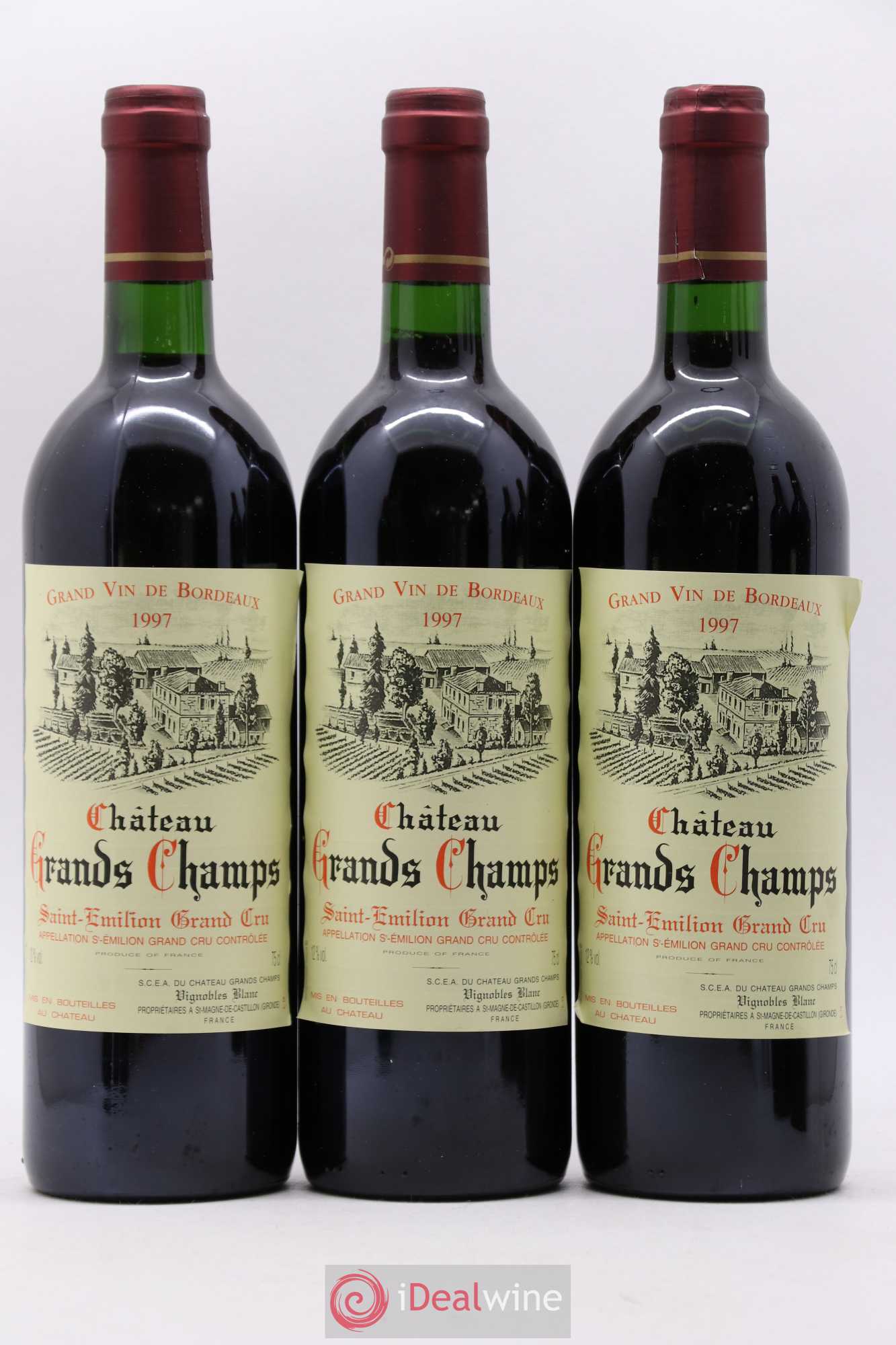 Saint-Émilion Grand Cru Château Grands Champs 1997 - Posten von 6 Flaschen - 1