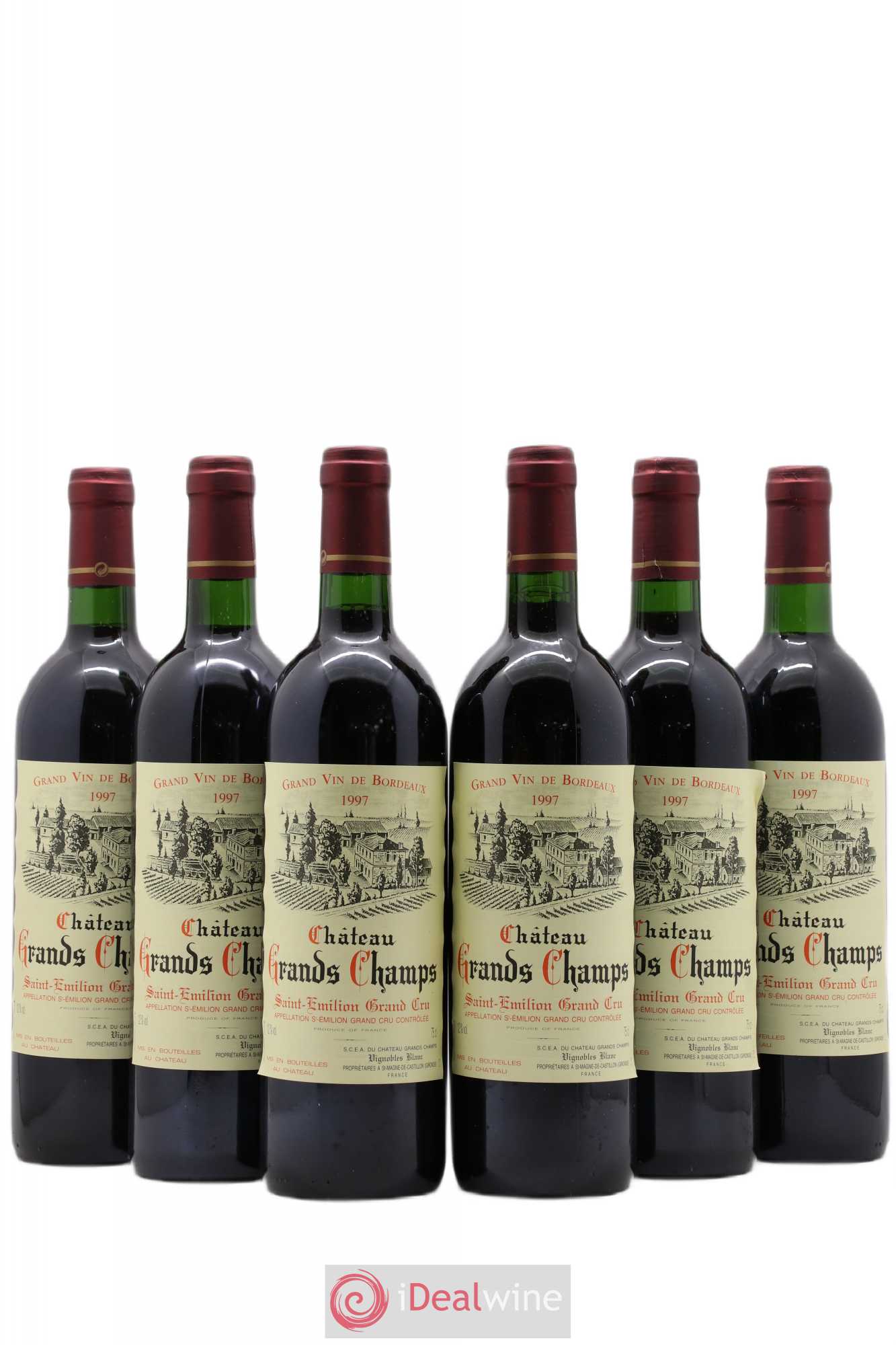 Saint-Émilion Grand Cru Château Grands Champs 1997 - Posten von 6 Flaschen - 0