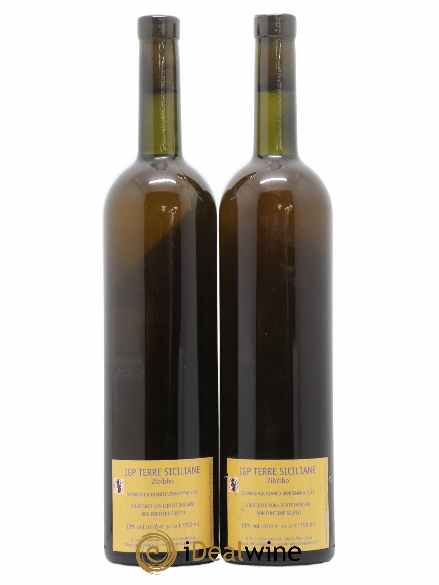 IGP Sicile Bianco Zibibbo Secco Azienda Agricola Serragghia 2011 - Posten von 2 Flaschen - 1