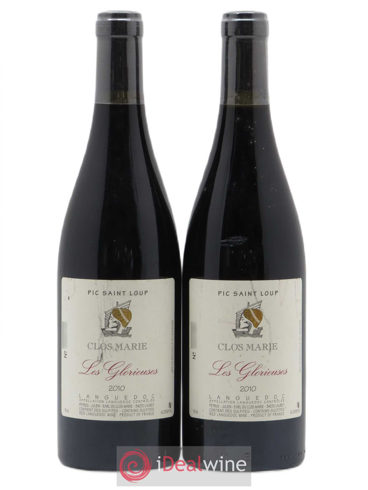 Pic Saint-Loup Clos Marie Les Glorieuses Christophe Peyrus et Françoise Julien 2010 - Lot de 2 bouteilles - 0
