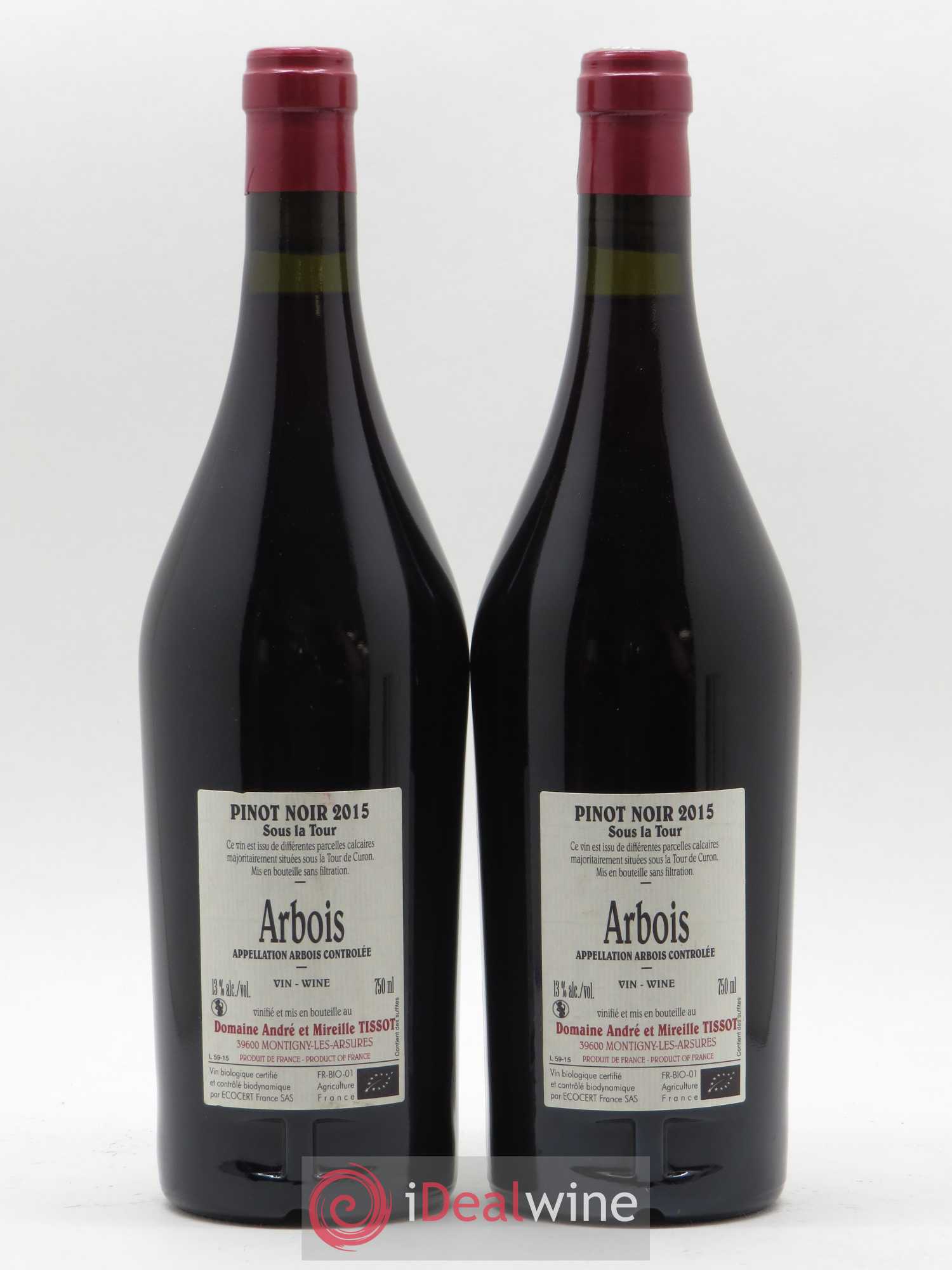 Arbois Sous la Tour Pinot Noir Bénédicte et Stéphane Tissot 2015 - Lot de 2 bouteilles - 1