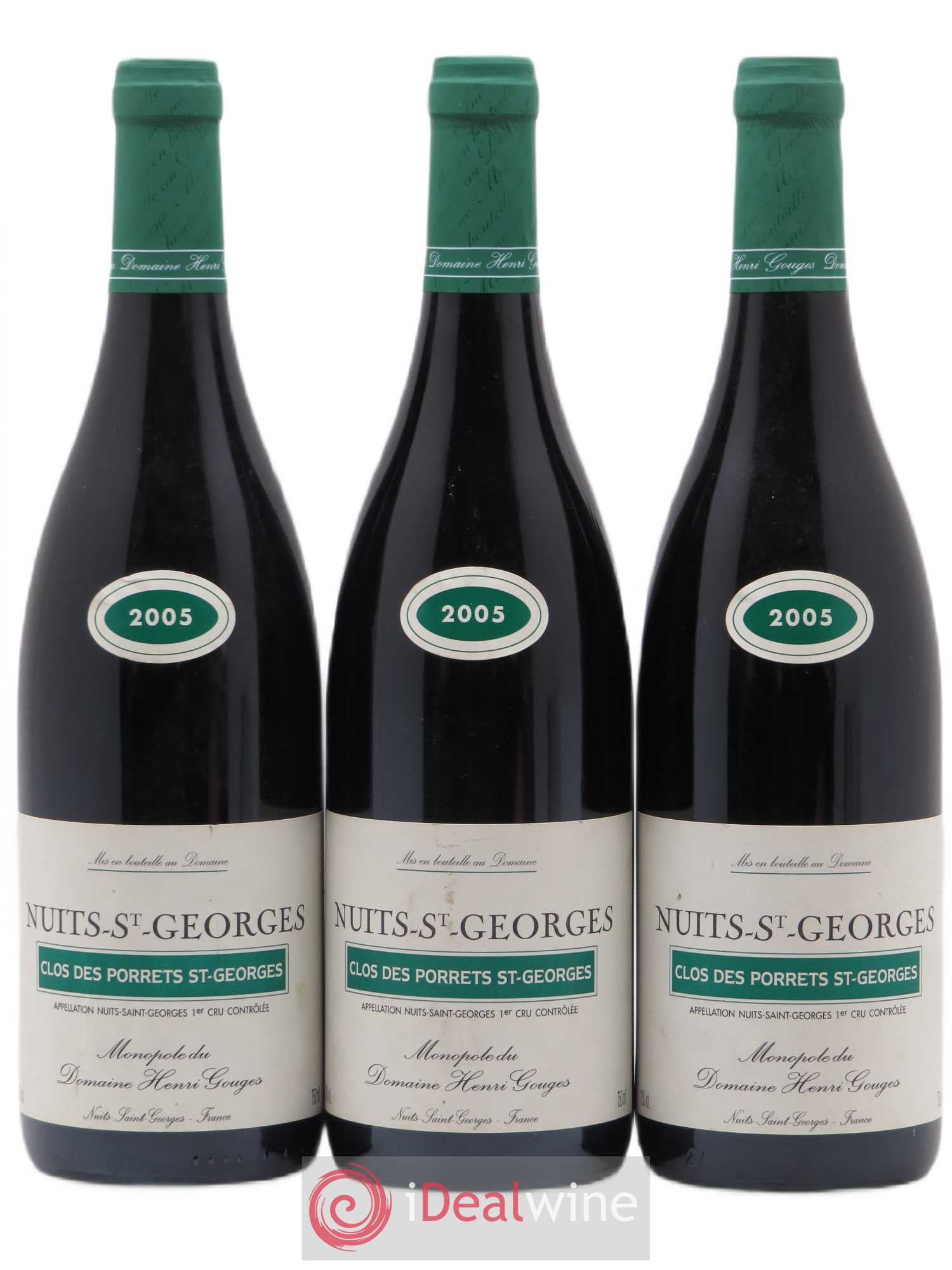 Nuits-Saint-Georges 1er Cru Clos des Porrets St Georges Henri Gouges 2005 - Lot de 3 bouteilles - 0