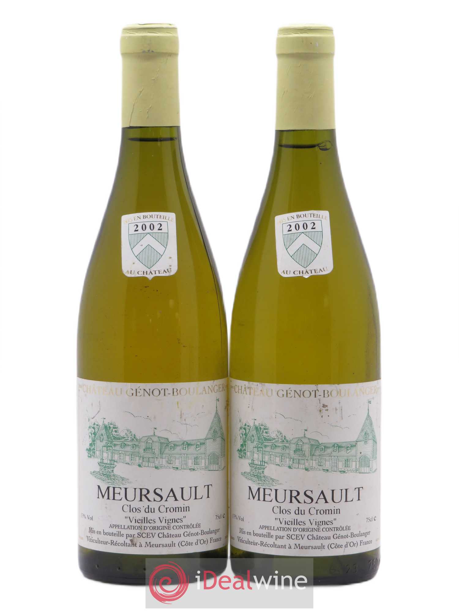 Meursault Clos du Cromin vieilles vignes Génot-Boulanger 2002 - Posten von 2 Flaschen - 0