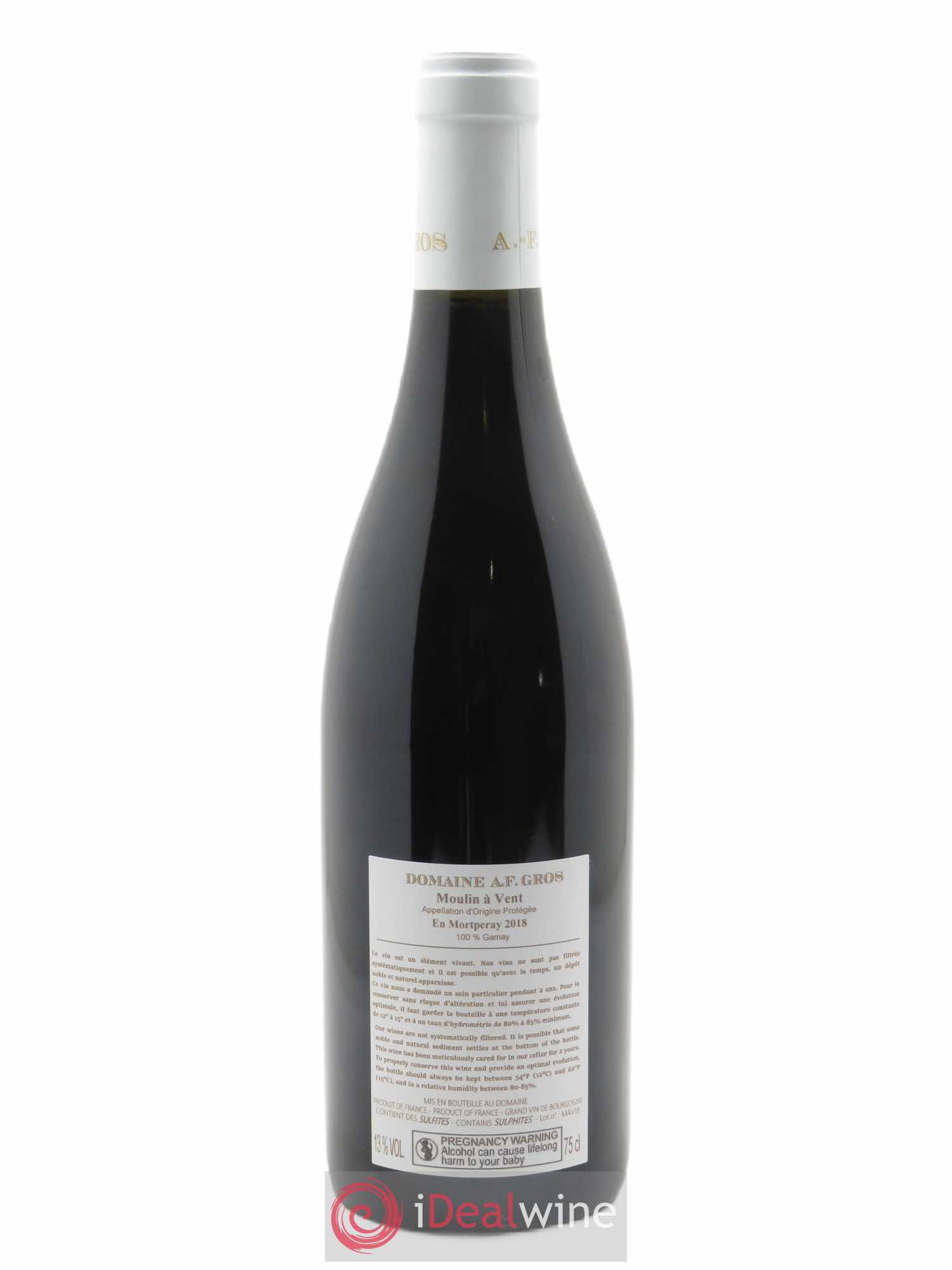 Moulin-à-Vent En Mortperay A.-F. Gros 2018 - Lot de 1 bouteille - 1
