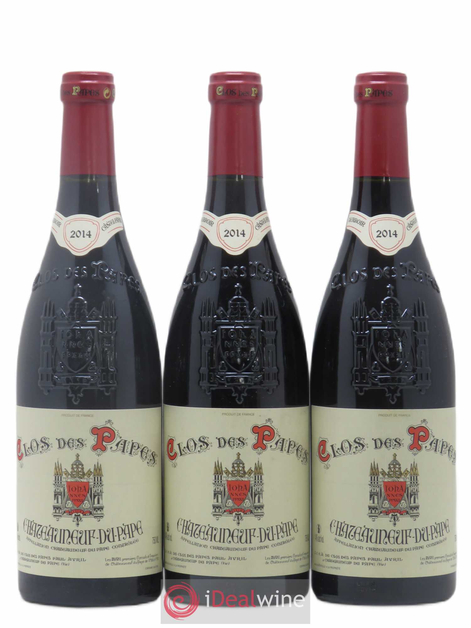 Châteauneuf-du-Pape Clos des Papes - Paul Avril 2014 - Lot de 3 bouteilles - 0