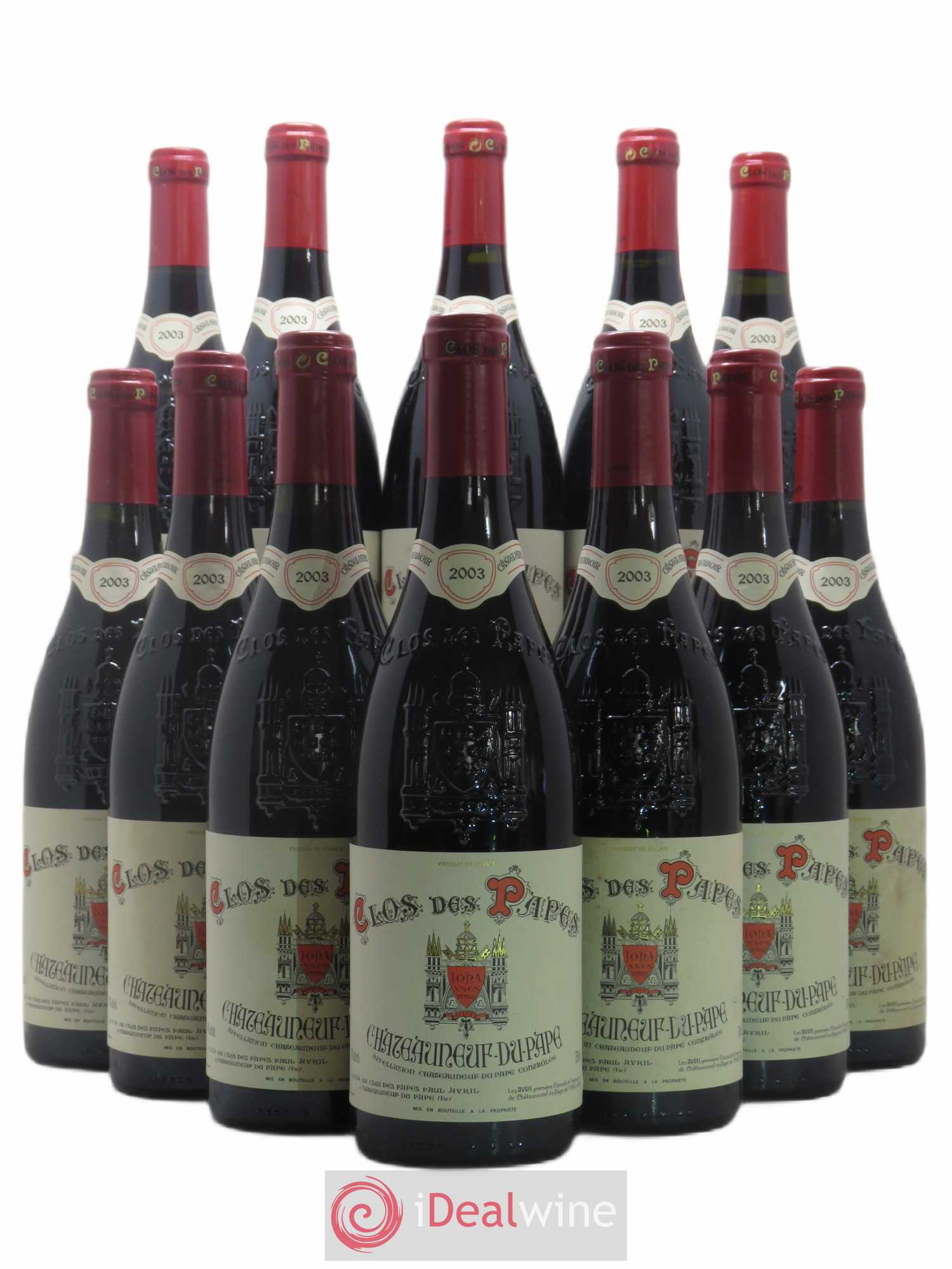 Châteauneuf-du-Pape Clos des Papes - Paul Avril 2003 - Lot de 12 bouteilles - 0