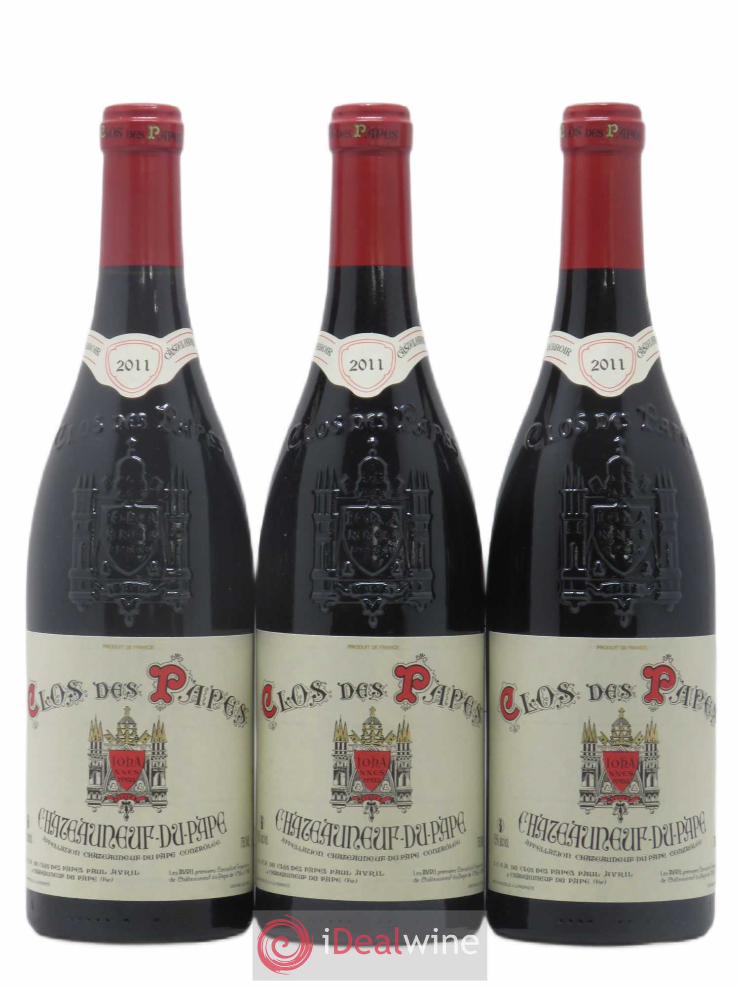 Châteauneuf-du-Pape Clos des Papes - Paul Avril 2011 - Lot de 3 bouteilles - 0