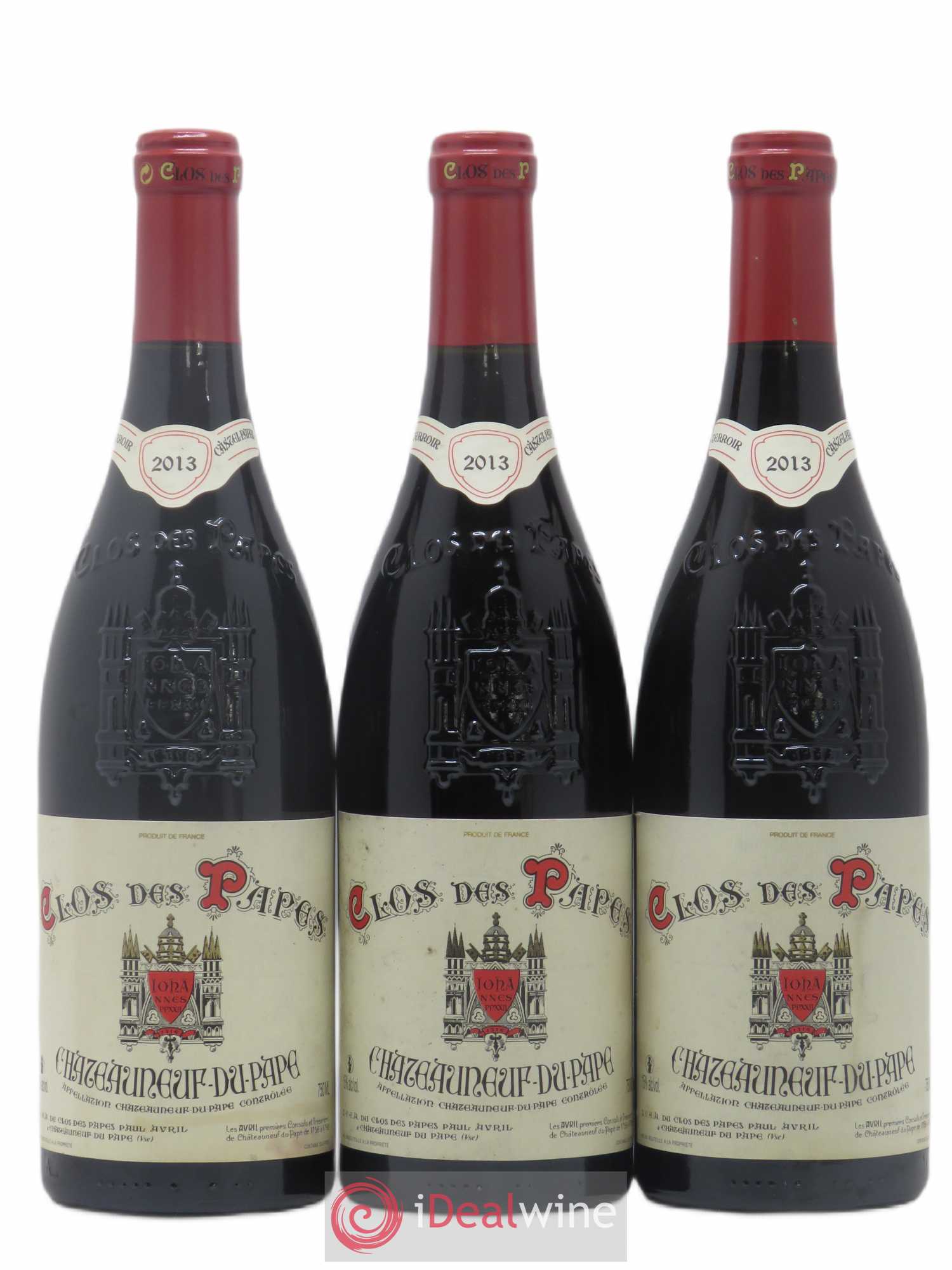 Châteauneuf-du-Pape Clos des Papes - Paul Avril 2013 - Lot de 3 bouteilles - 0