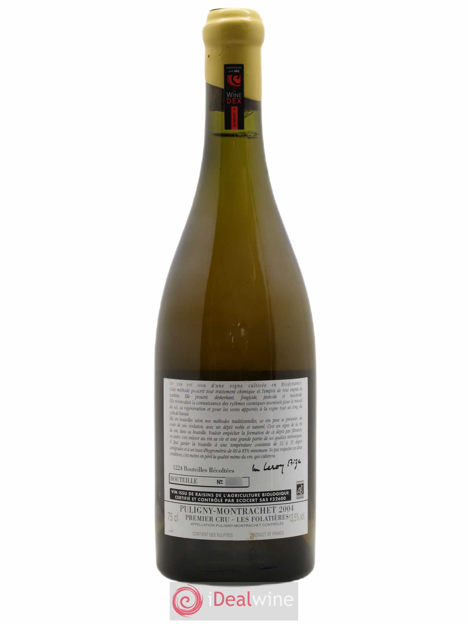 Puligny-Montrachet 1er Cru Les Folatières d'Auvenay (Domaine) 2004 - Lot de 1 bouteille - 1