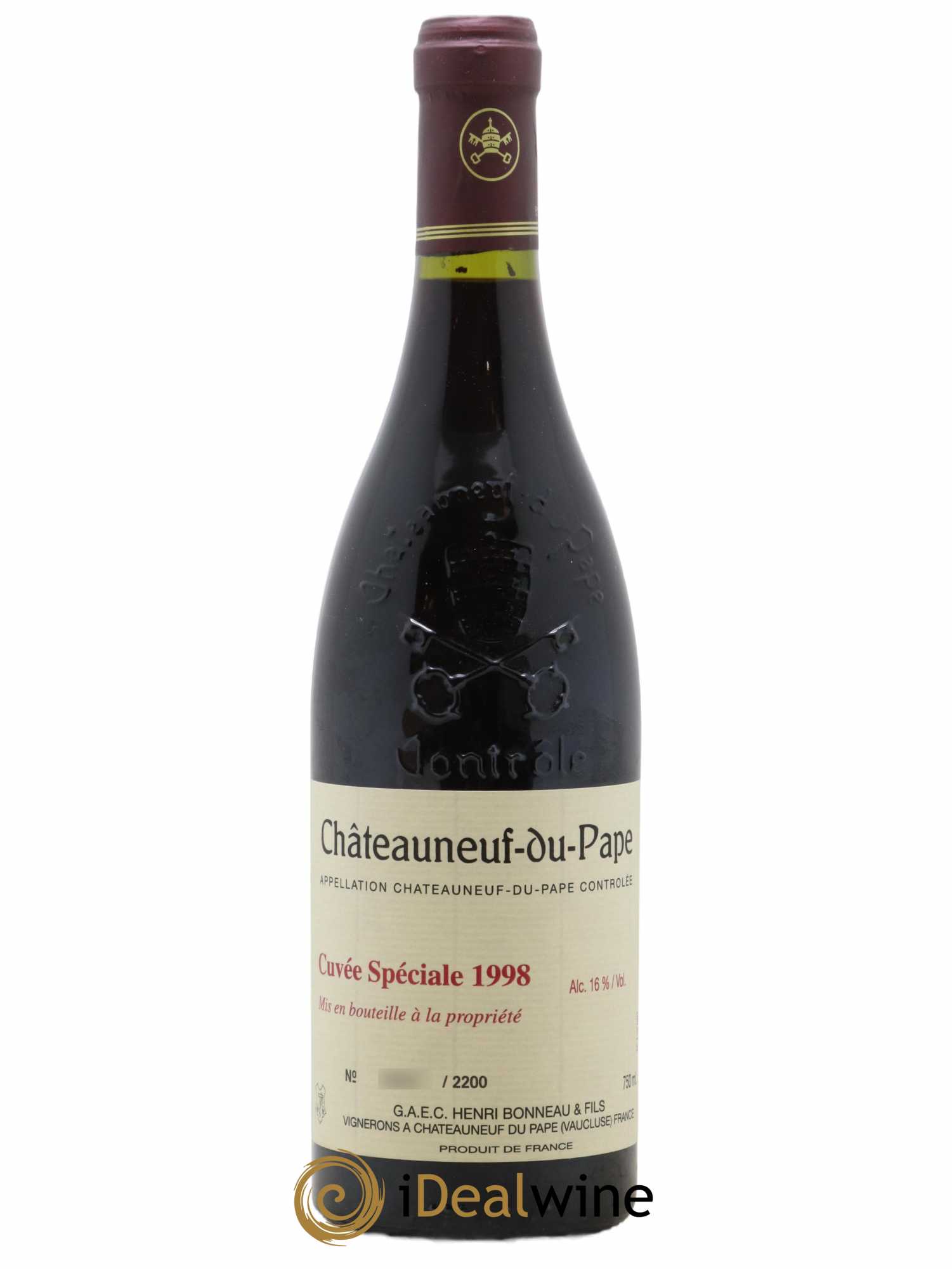 Châteauneuf-du-Pape Cuvée spéciale Henri Bonneau & Fils 1998 - Lot de 1 bouteille - 0