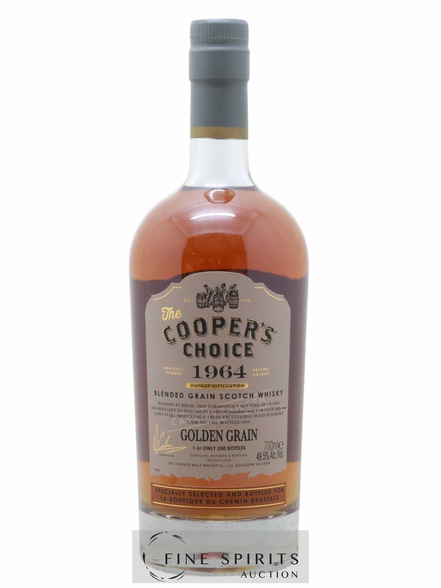 Golden Grain 51 years 1964 Of. The Cooper's Choice Cask n°1303 - One of 250 - bottled 2016 La Boutique du Ch - Lot of 1 bottle - 1