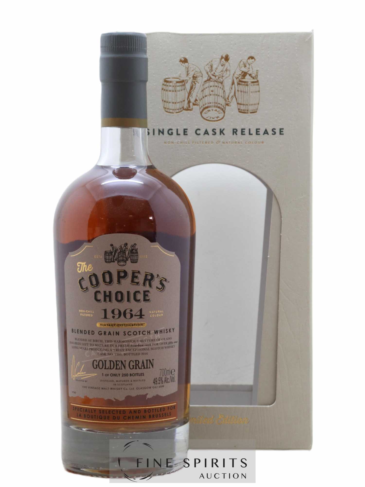 Golden Grain 51 years 1964 Of. The Cooper's Choice Cask n°1303 - One of 250 - bottled 2016 La Boutique du Ch - Lot of 1 bottle - 0