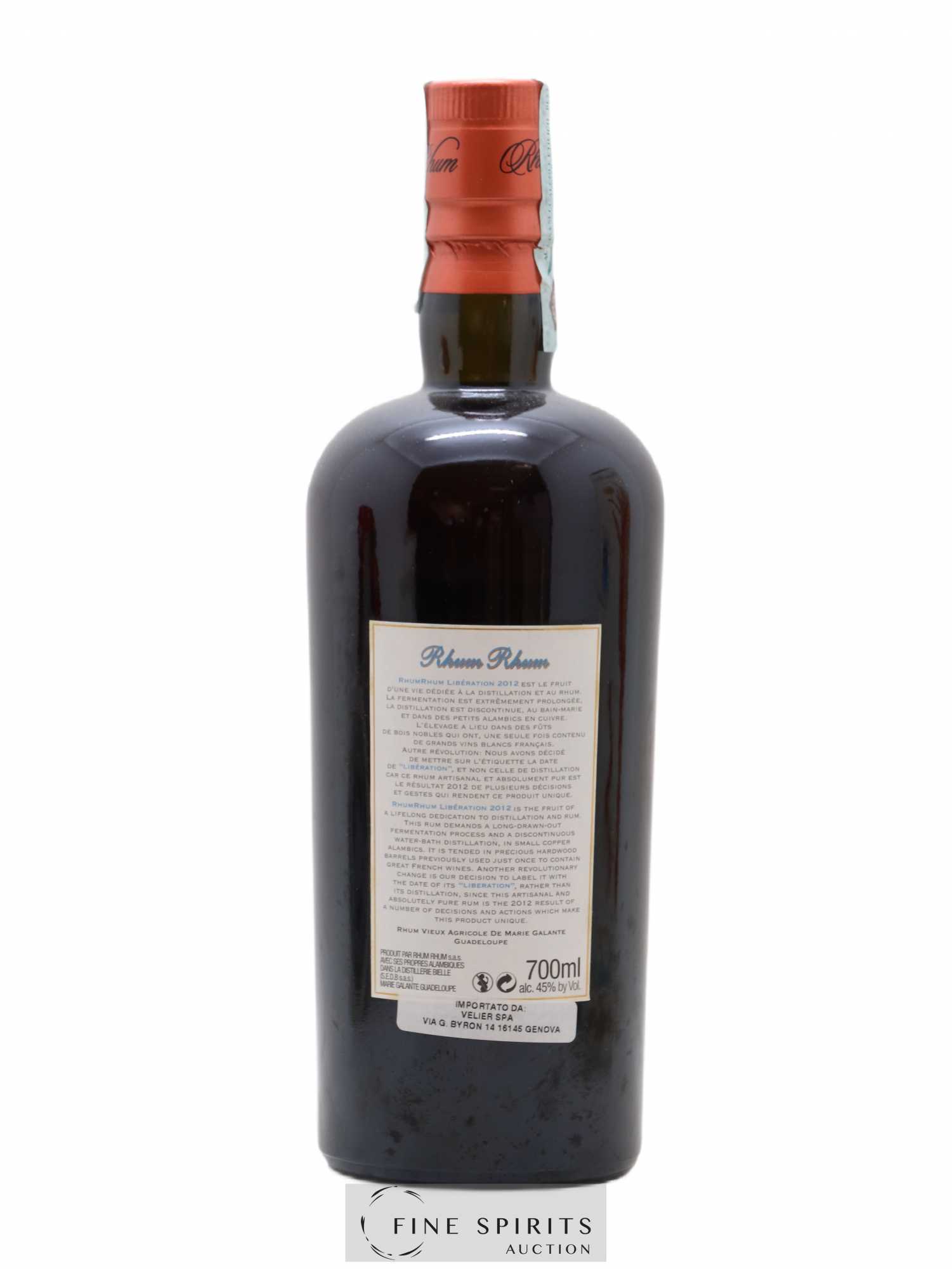 Rhum Rhum Of. PMG - Maitre Capovilla Libération 2012 Bois Noble - Lotto di 1 bottiglia - 2