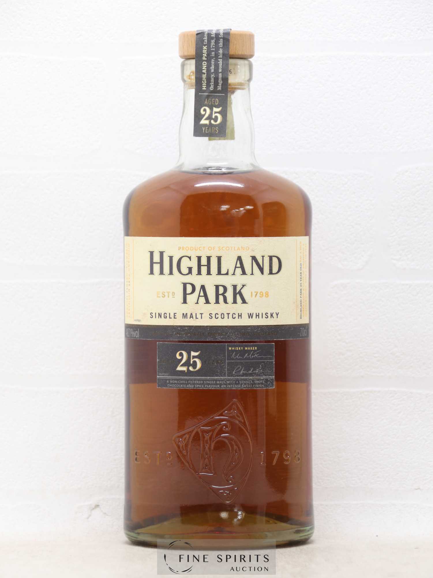 Highland Park 25 years Of. Fassbind Import - Lot de 1 bouteille - 1