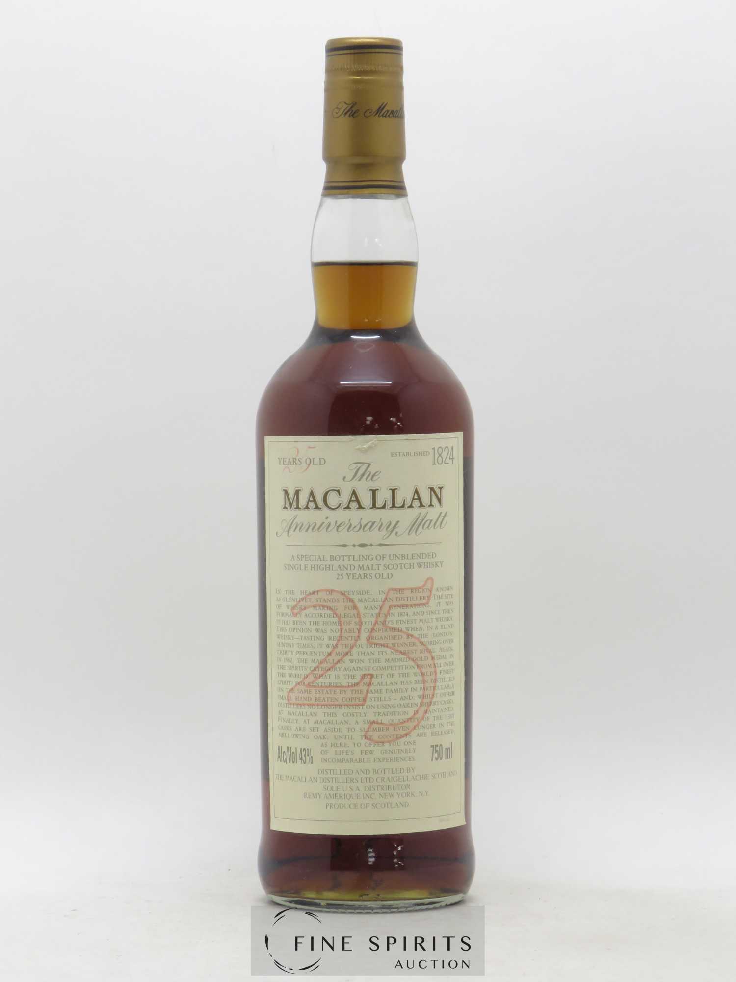 Macallan (The) 25 years Of. Anniversary Malt Special Bottling (75cl.) - Lot de 1 bouteille - 1