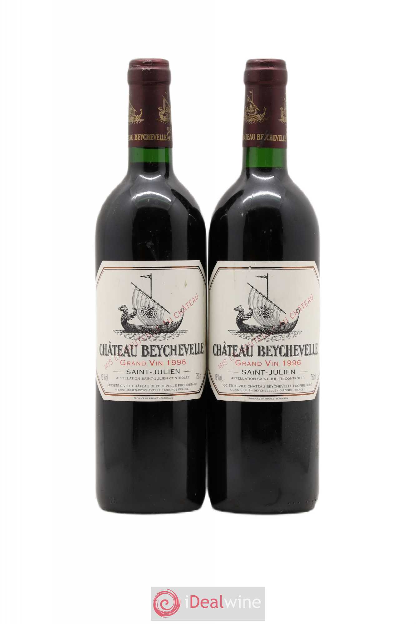 Château Beychevelle 4ème Grand Cru Classé 1996 - Lot de 2 bouteilles - 0