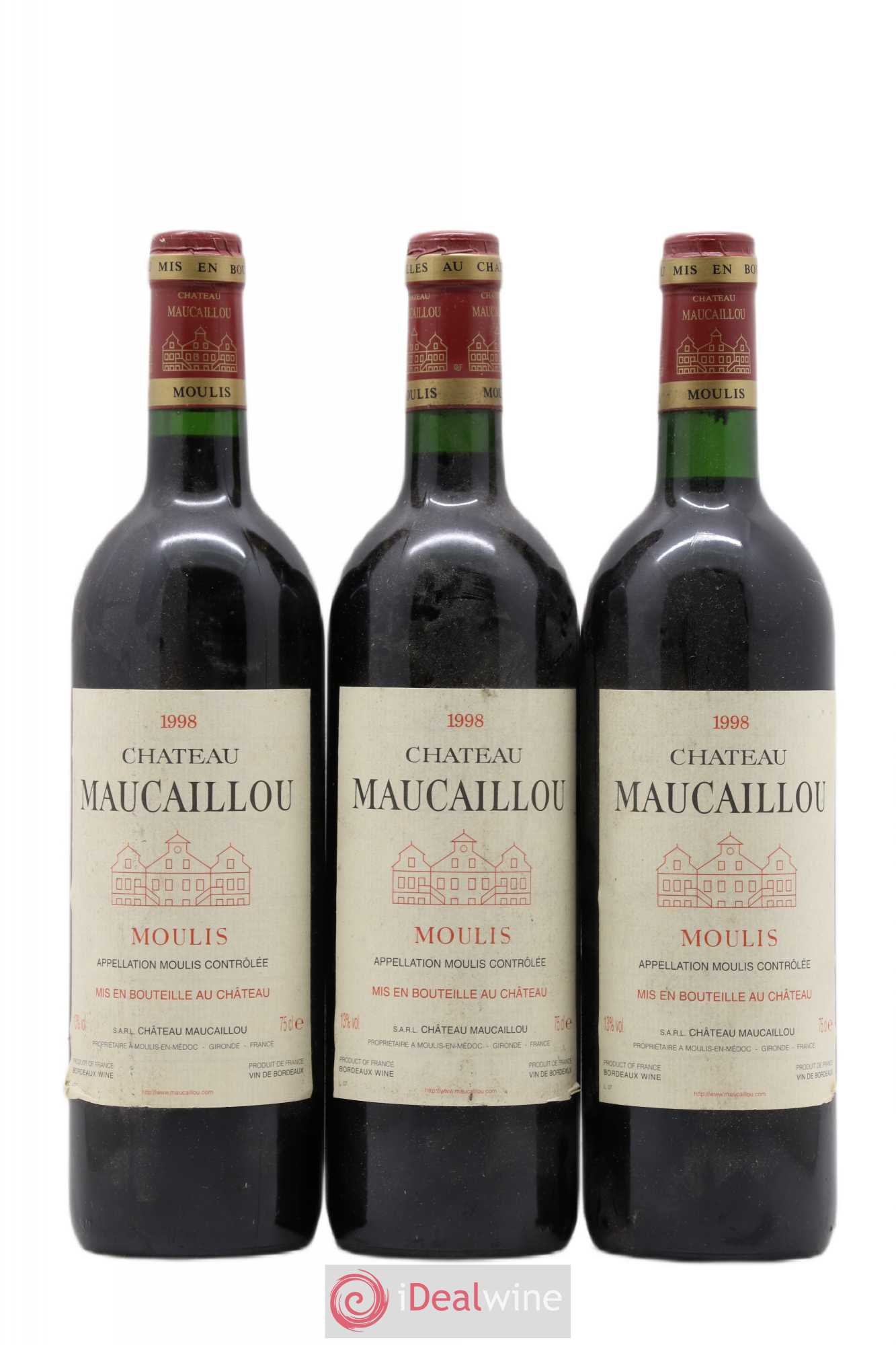Château Maucaillou 1998 - Lot de 3 bouteilles - 0