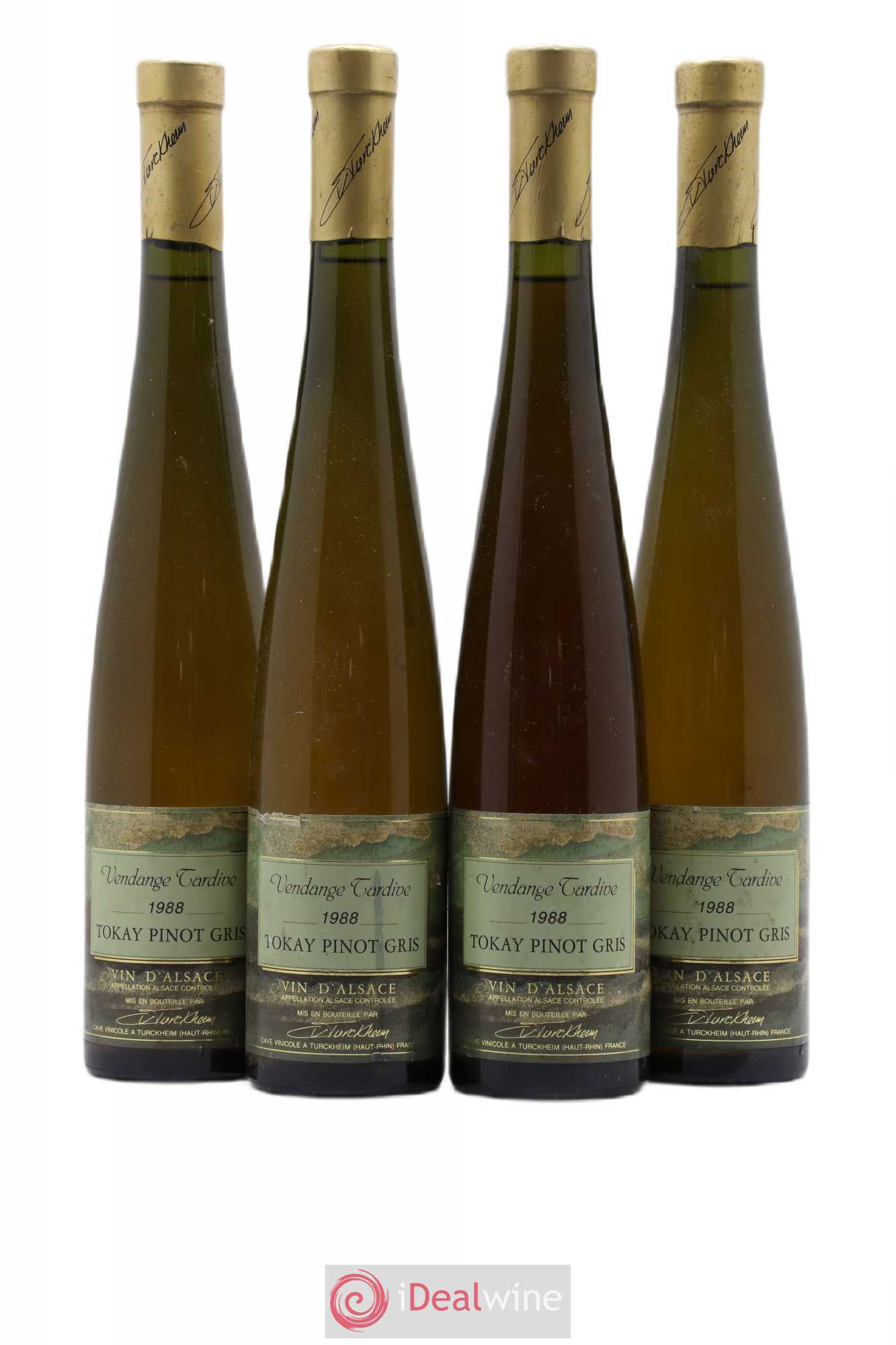 Pinot Gris (Tokay) Vendanges Tardives Cave Vinicole de Turckheim 50cl 1988 - Lotto di 4 bottiglie - 0