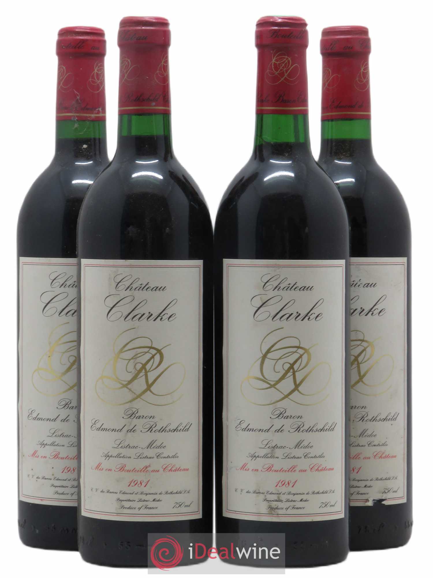 Château Clarke 1981 - Lot de 4 bouteilles - 0