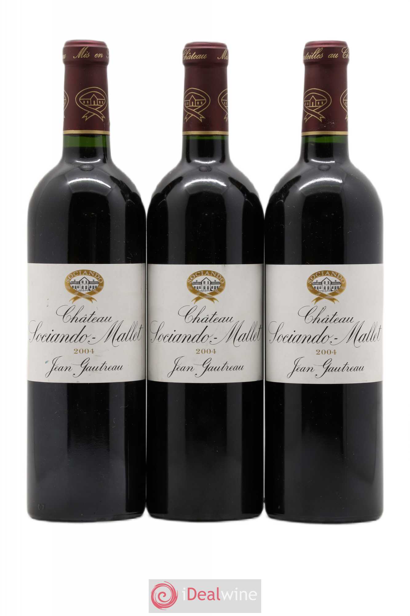 Château Sociando Mallet 2004 - Lot de 3 bouteilles - 0